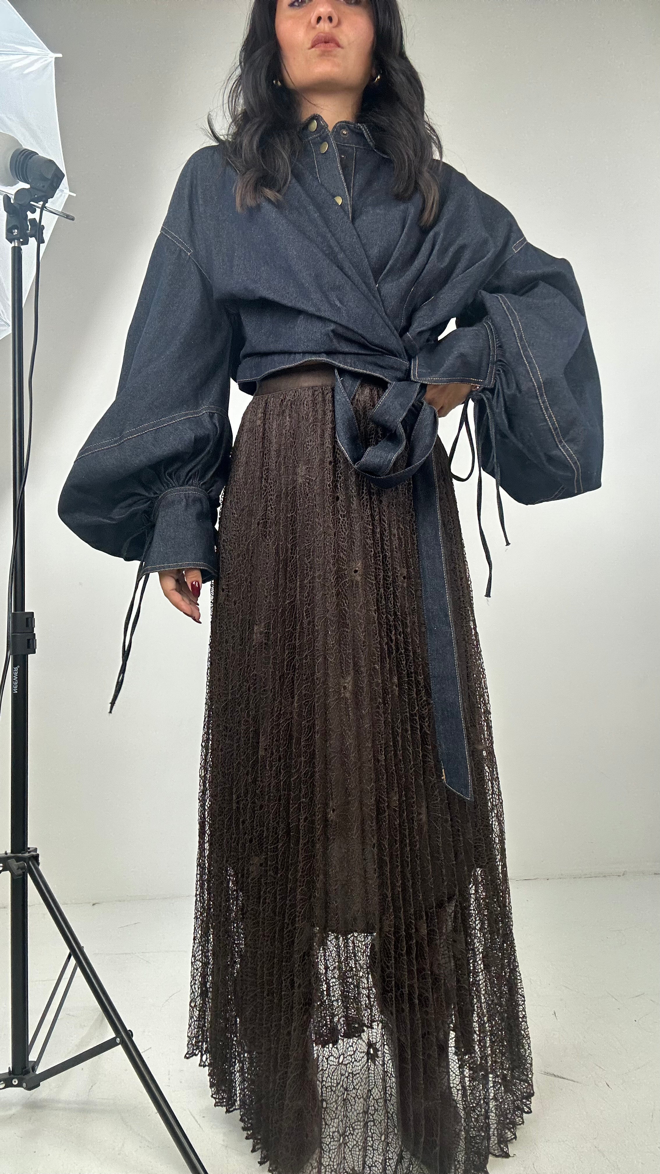 Gonna PIZZO REET - MARRONE