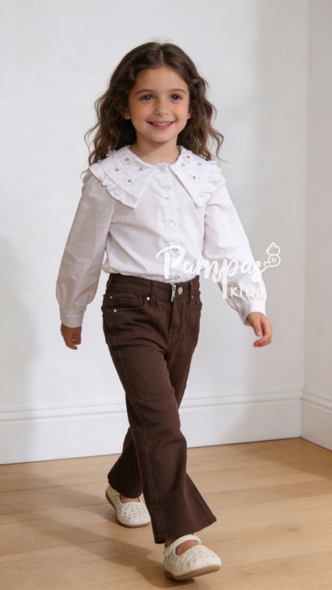 Camicia STRASS COLLO 4-14A - BIANCO