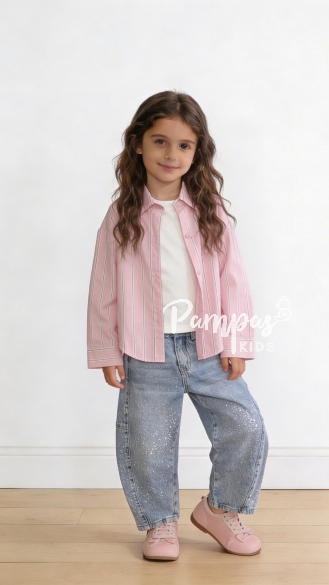 Camicia riga CON MAGLIA 4-14A - ROSA