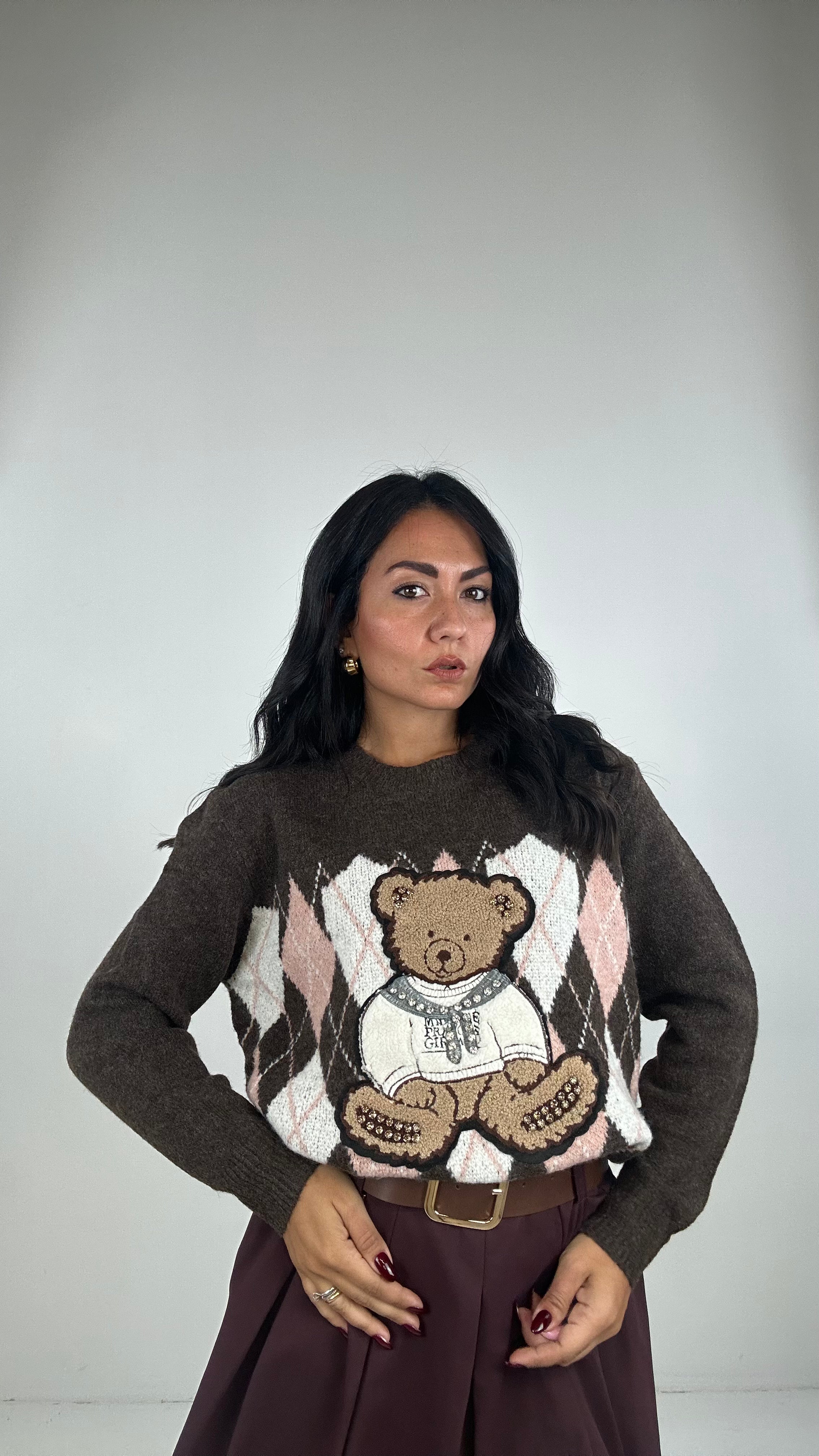 Pull ORSO ROMBO - MARRONE