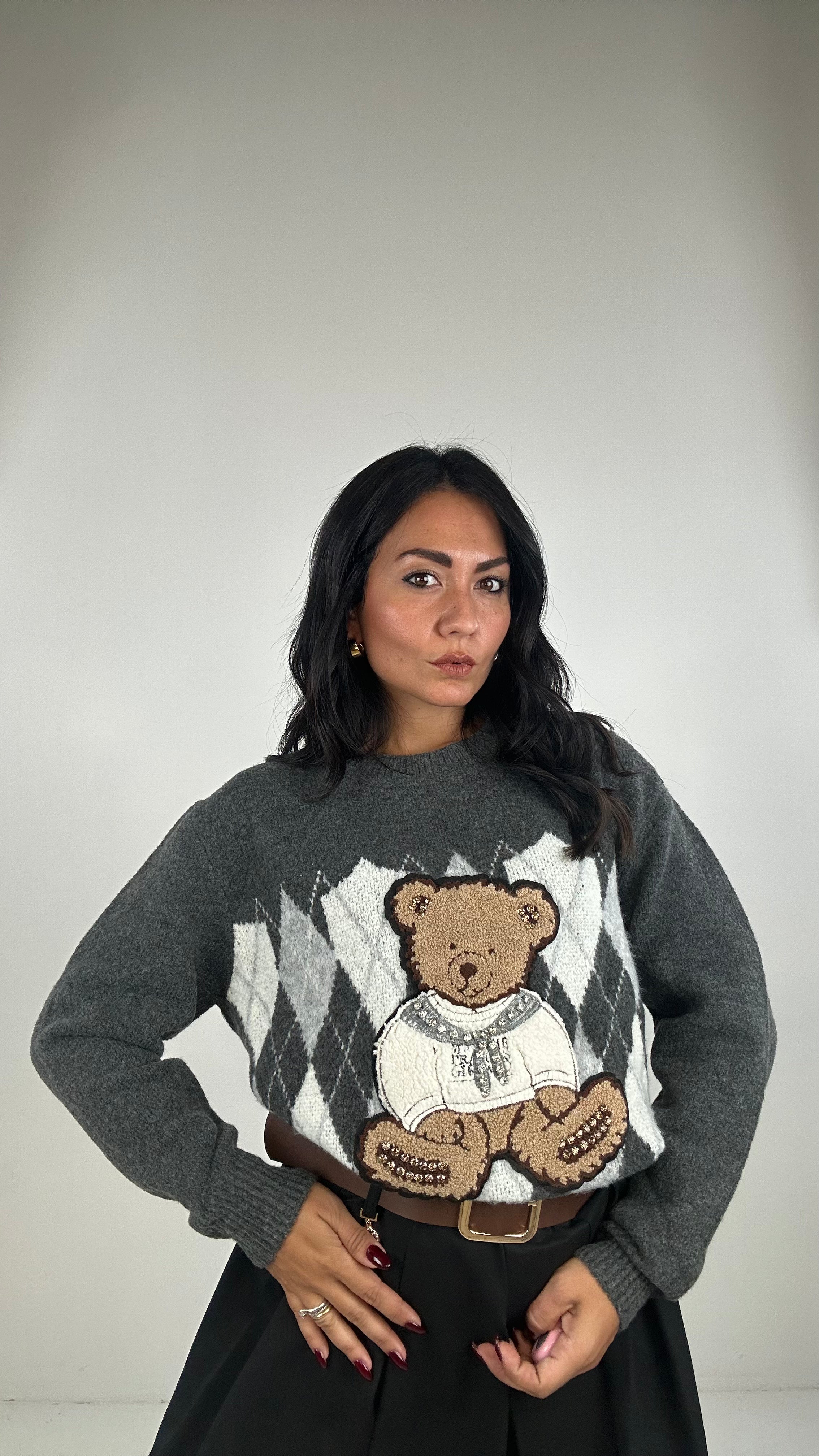 Pull ORSO ROMBO - GRIGIO
