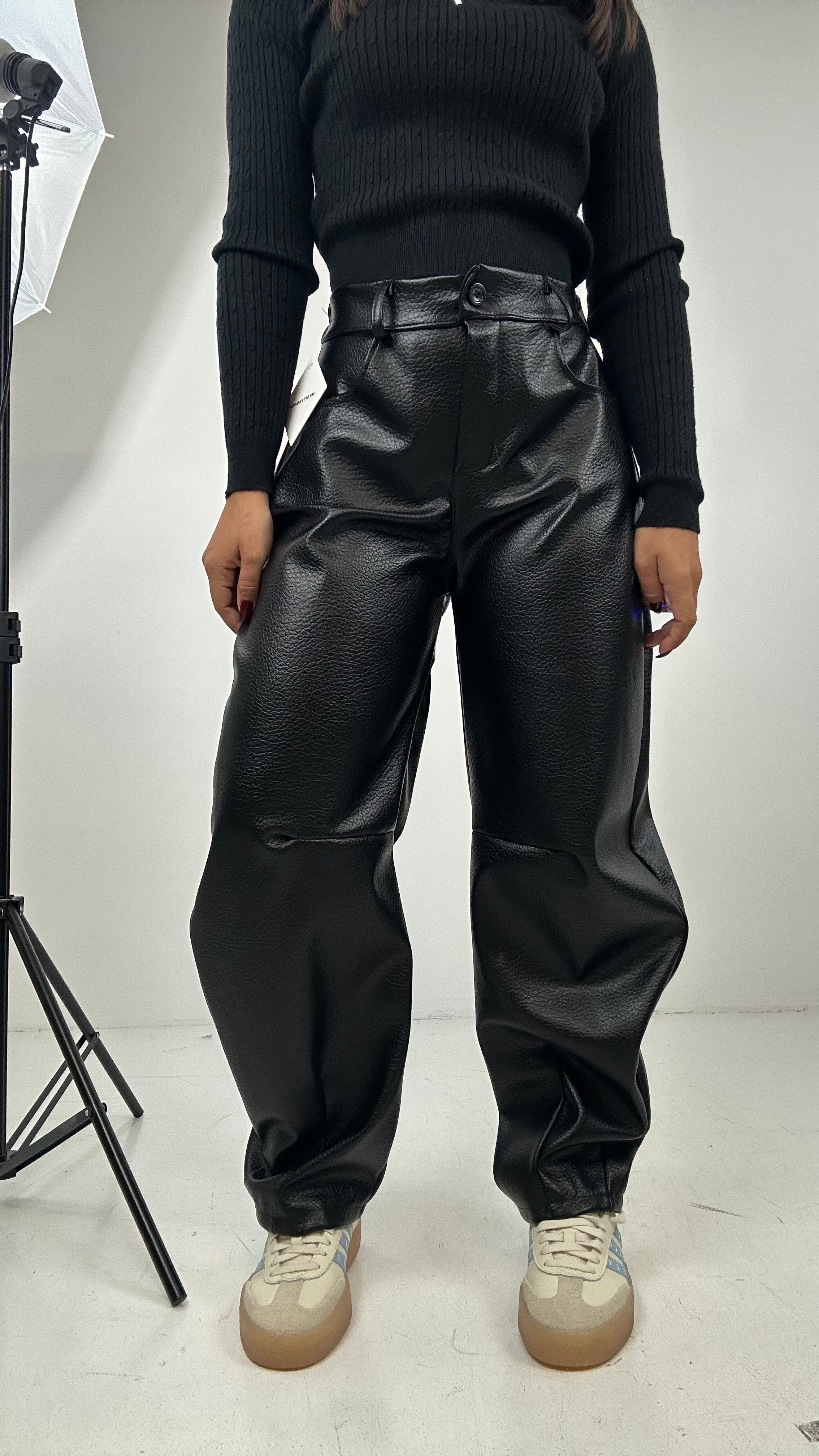 Pantalone BALL ECOPELLE - NERO