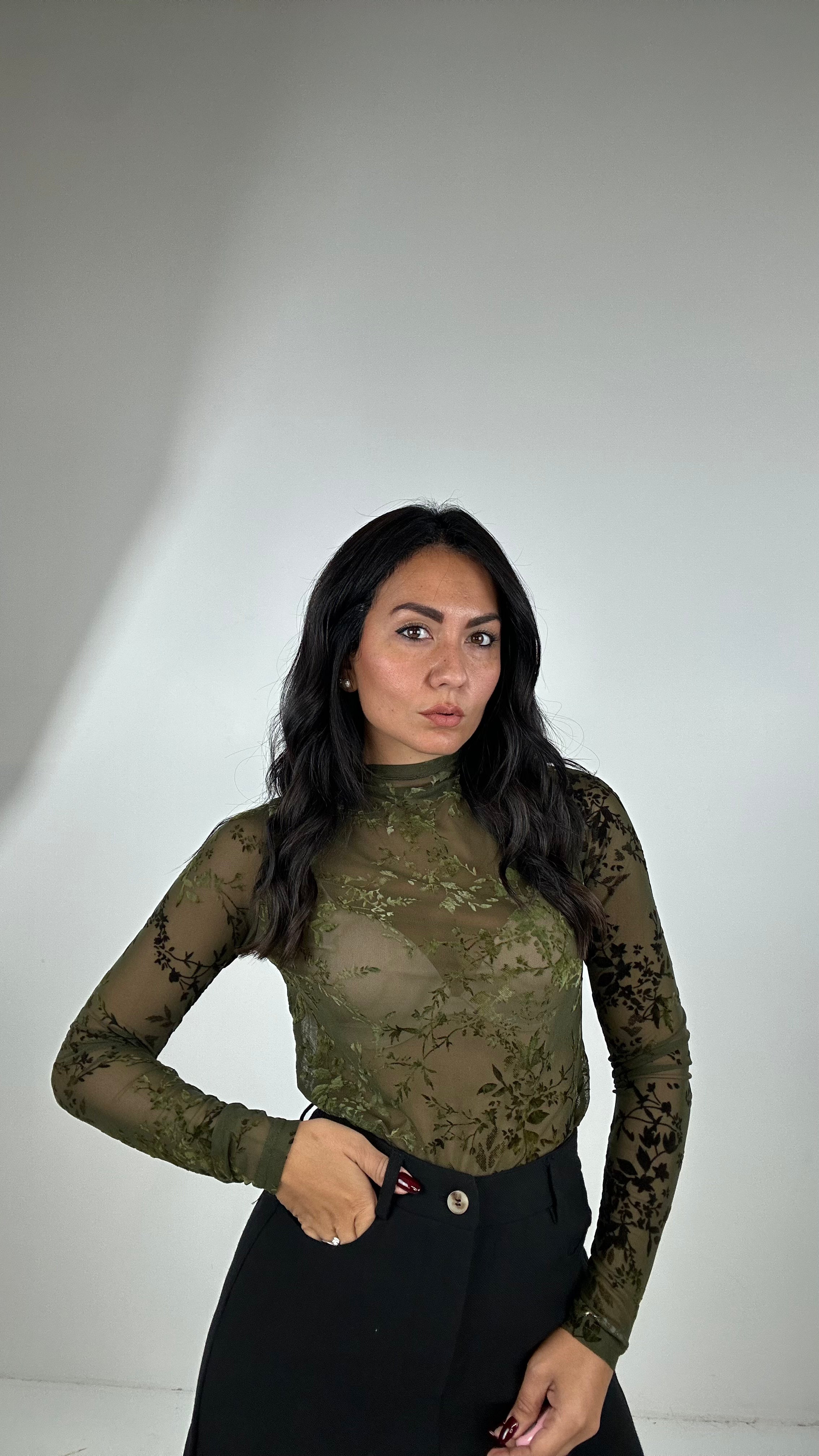 Maglia VELATA FIORELLINO - VERDE