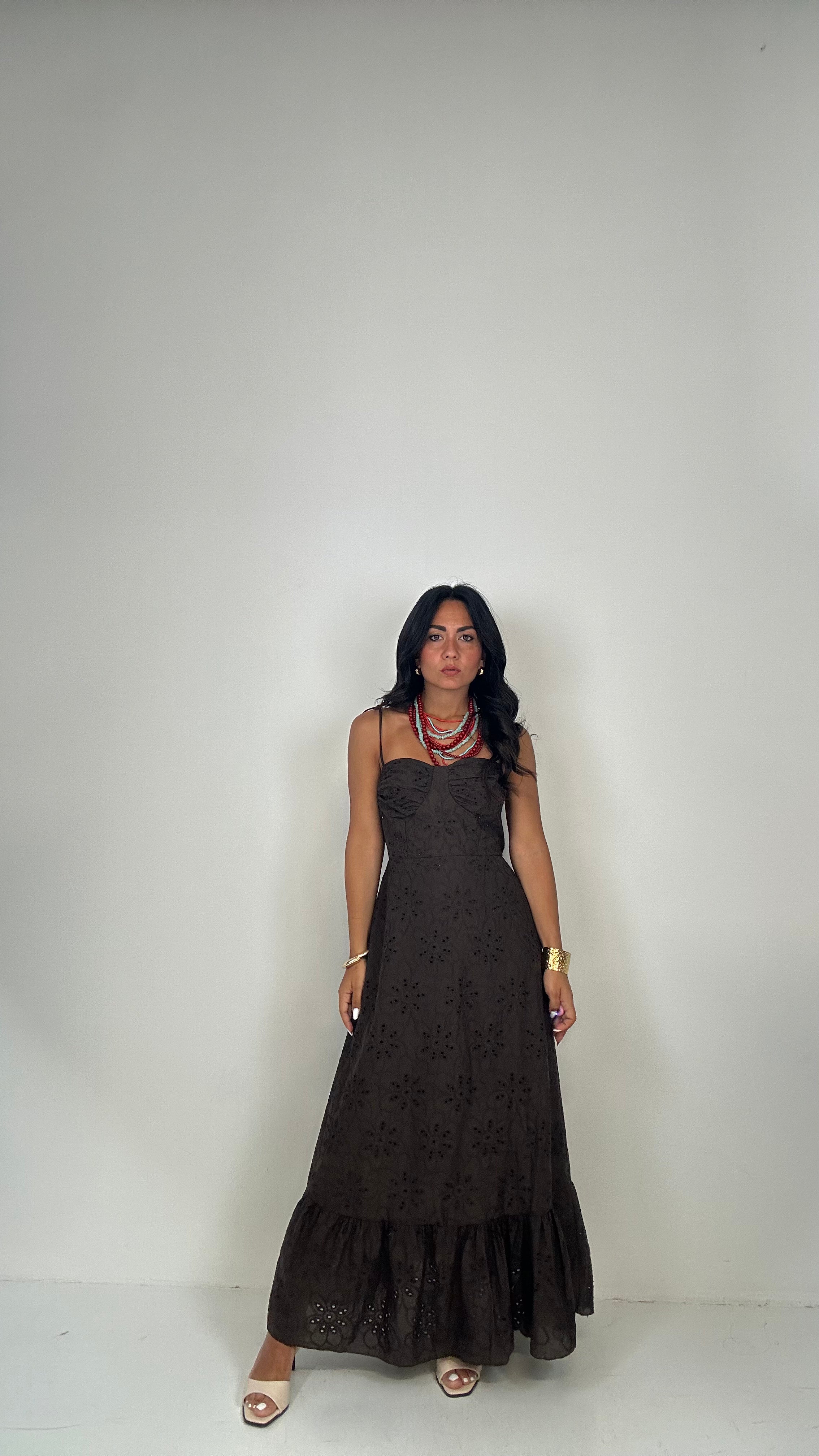 Vestito LACCETTO SANGALLO - MARRONE