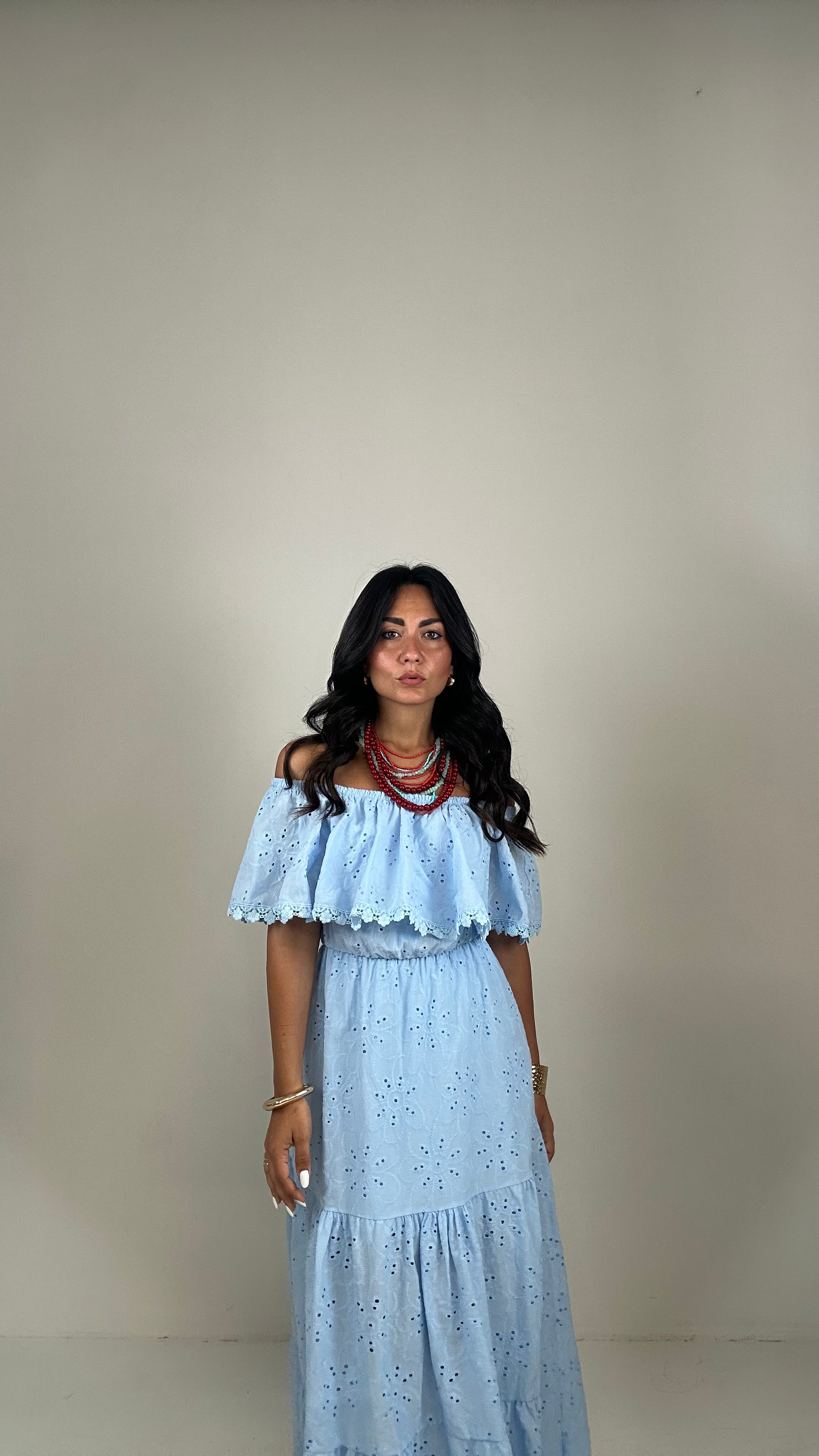 Vestito SANGALLO OCEANO - CELESTE
