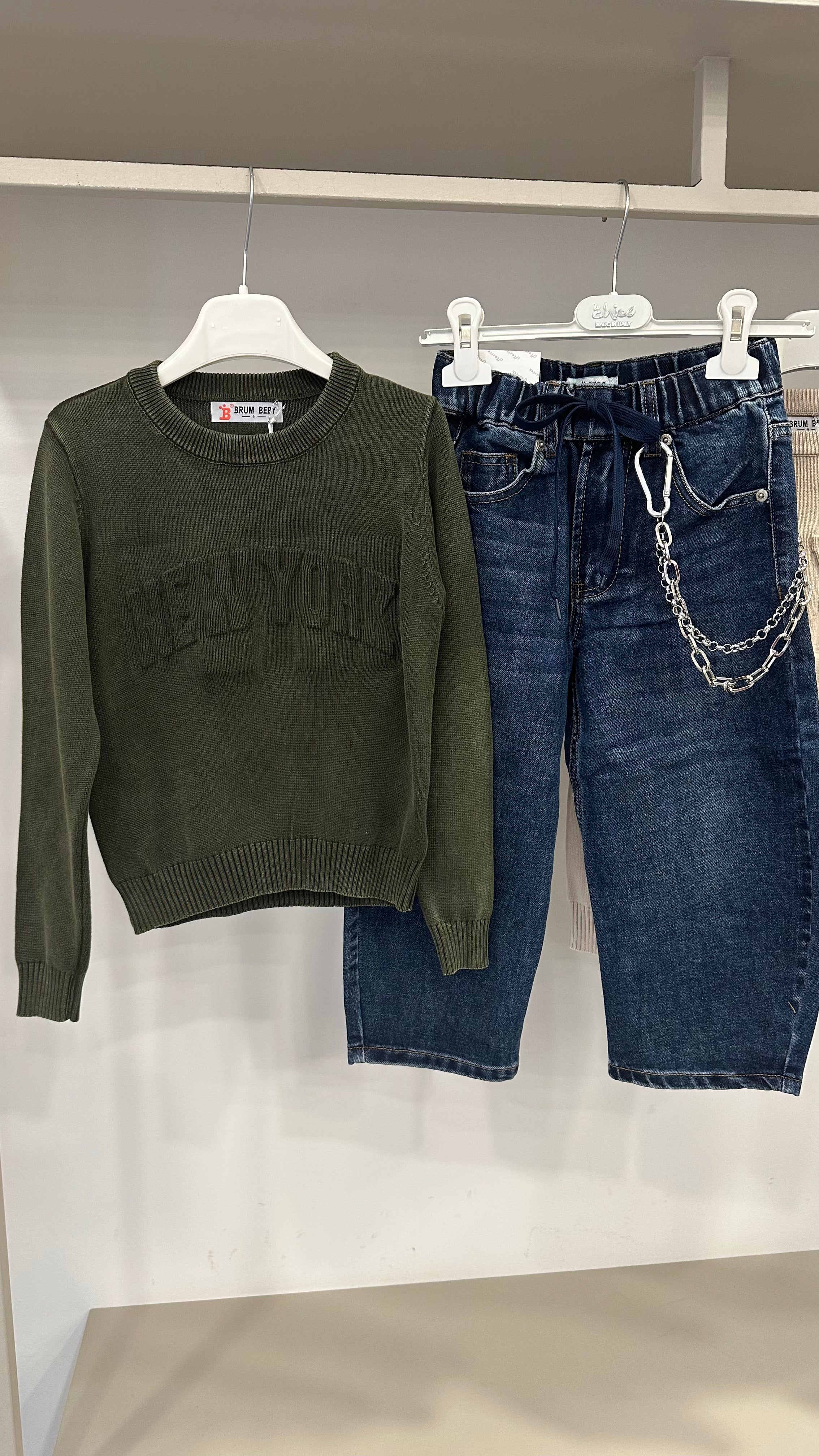 Pull NEW YORK 4-12A - VERDE MILITARE