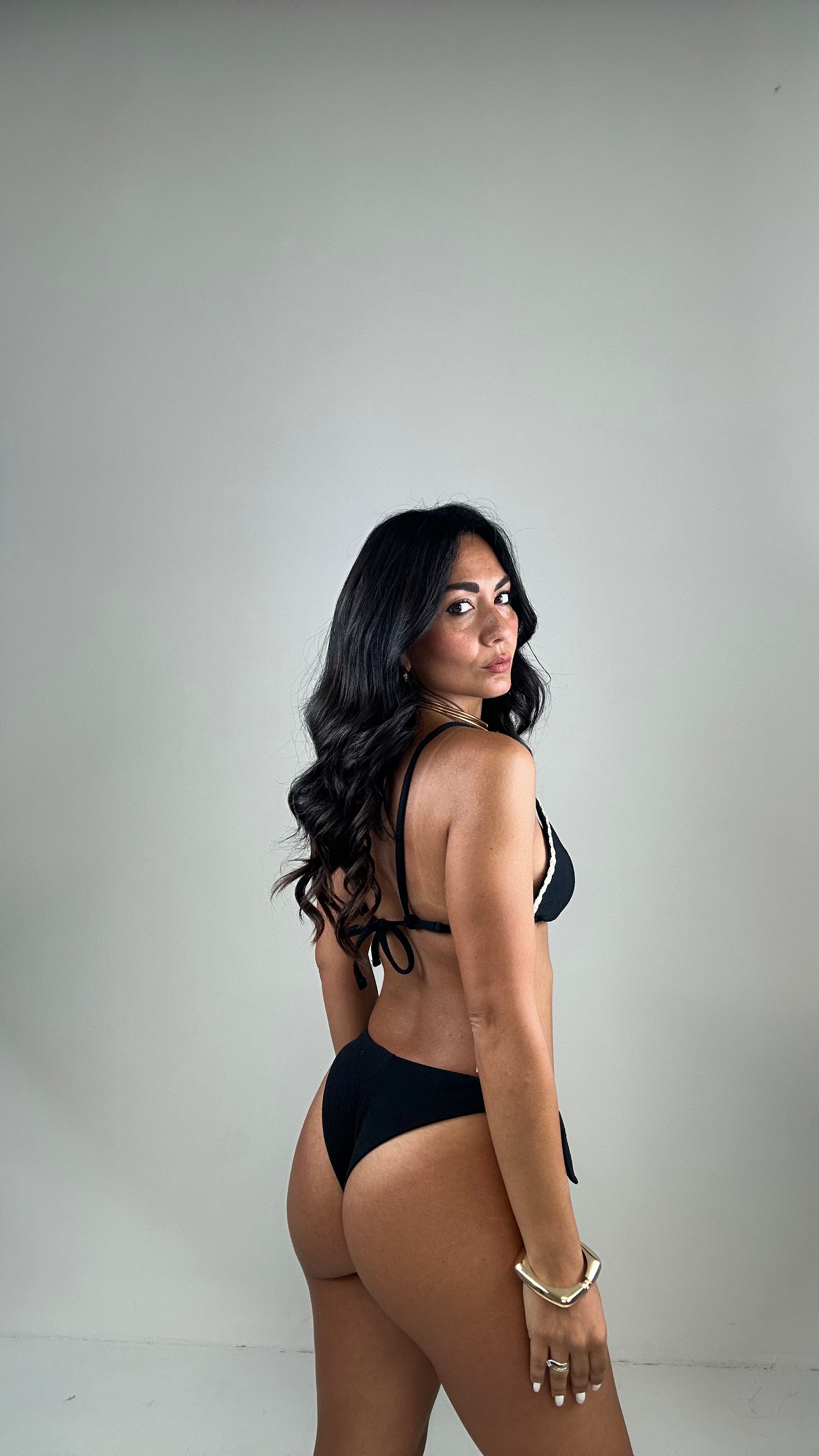 Bikini BORDO INTRECCIATO - NERO