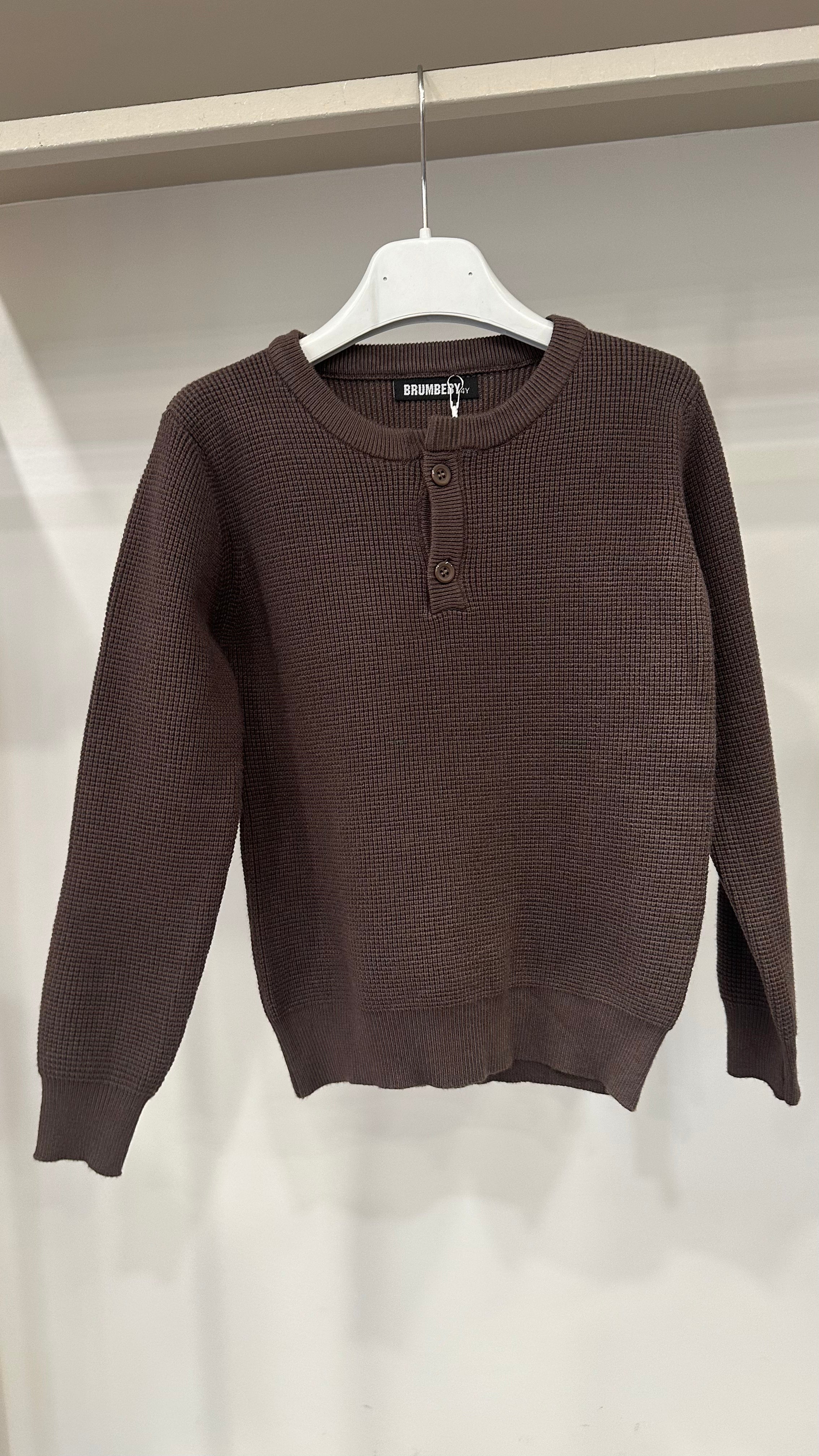 Pull 2 BOTTONI 4-14A - MARRONE