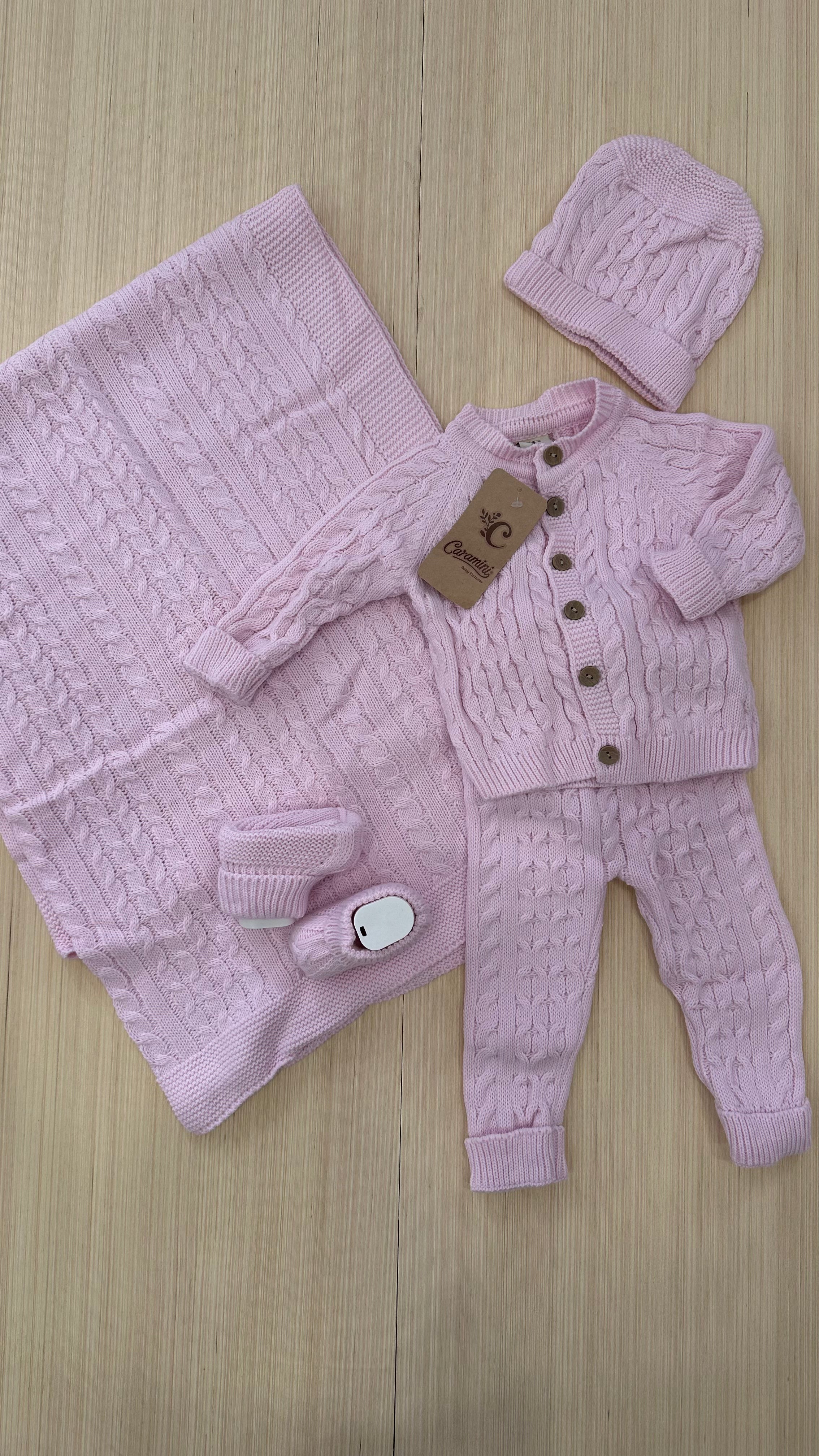 Set NASCITA 5pz CARAMINI 0-3M - ROSA