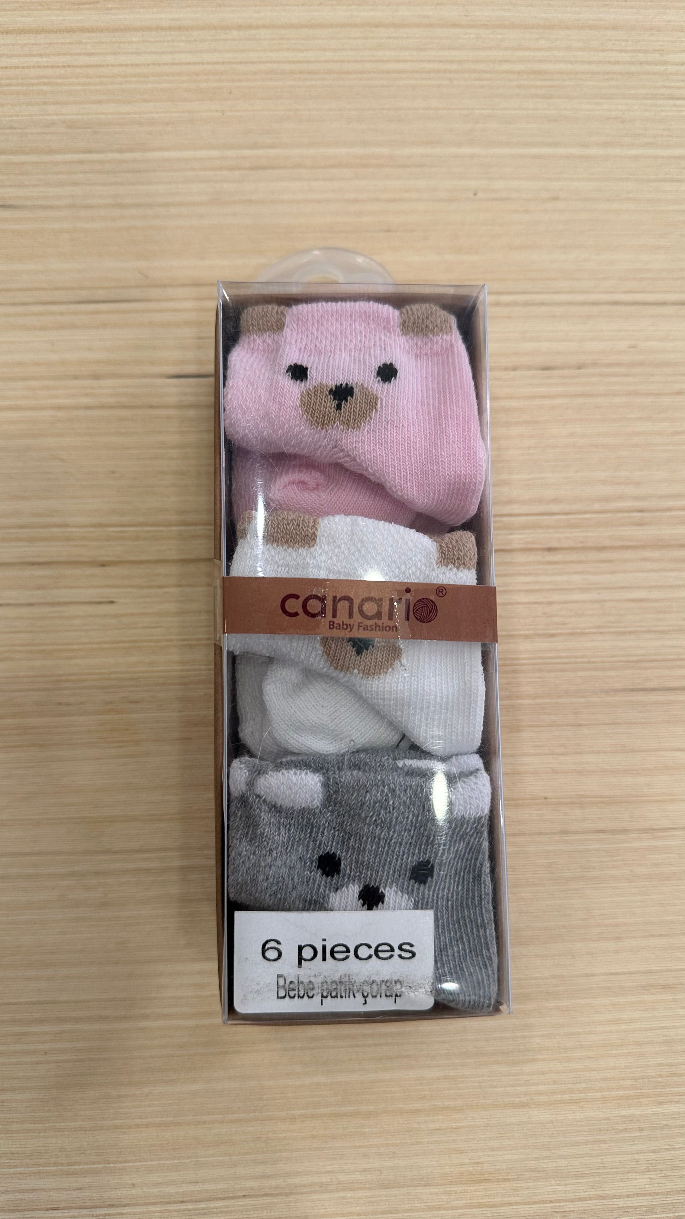 Scatolina set 6 PAIA CALZINI NEONATO 0-6M - PANNA