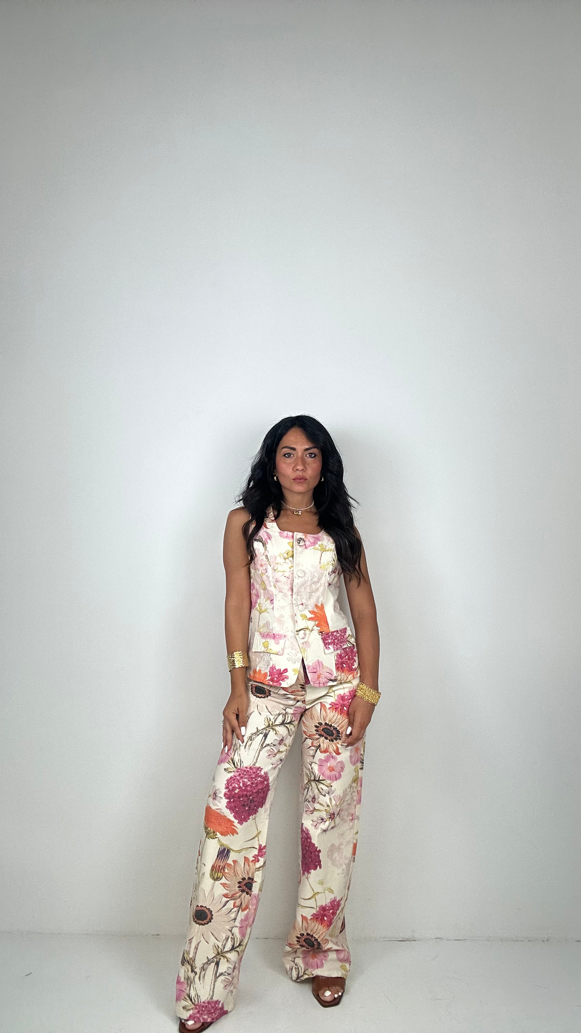 Completo FLOWER JEANS - BEIGE