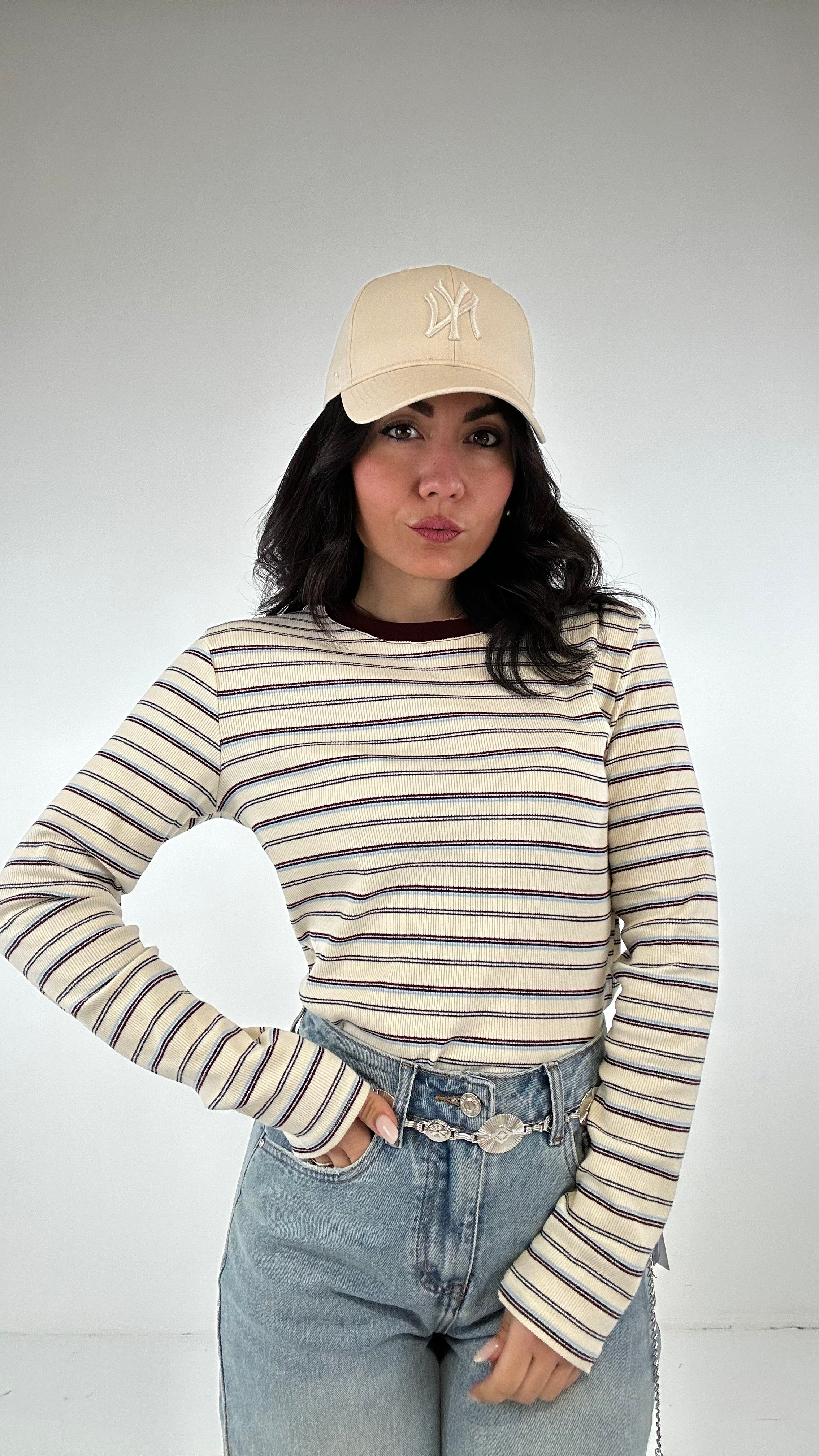 Maglia RIGHE E BORDO - BORDEAUX
