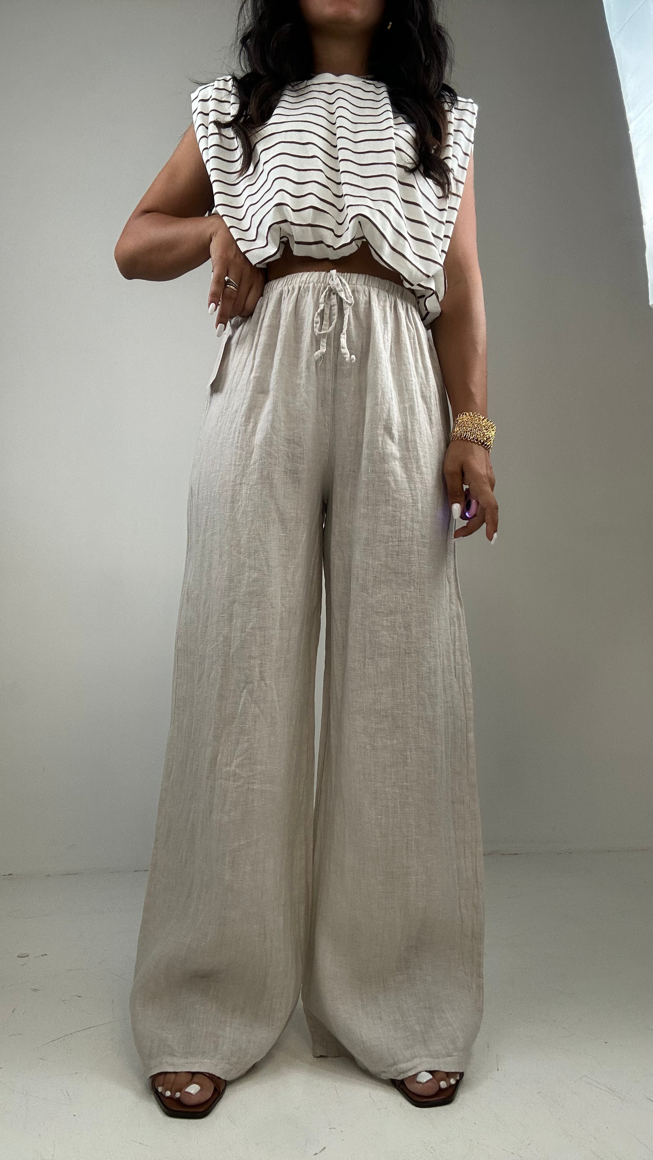 Pantalone 100% LINO - BEIGE