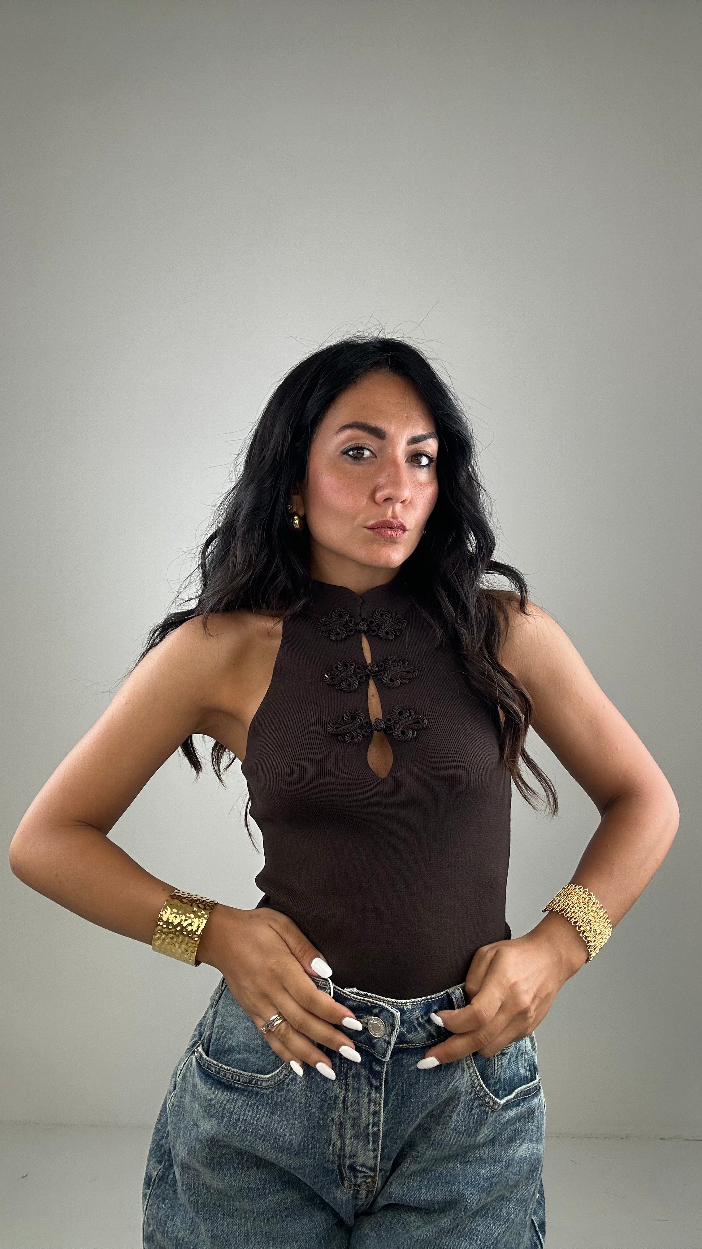 Top ORIENTALE - MARRONE