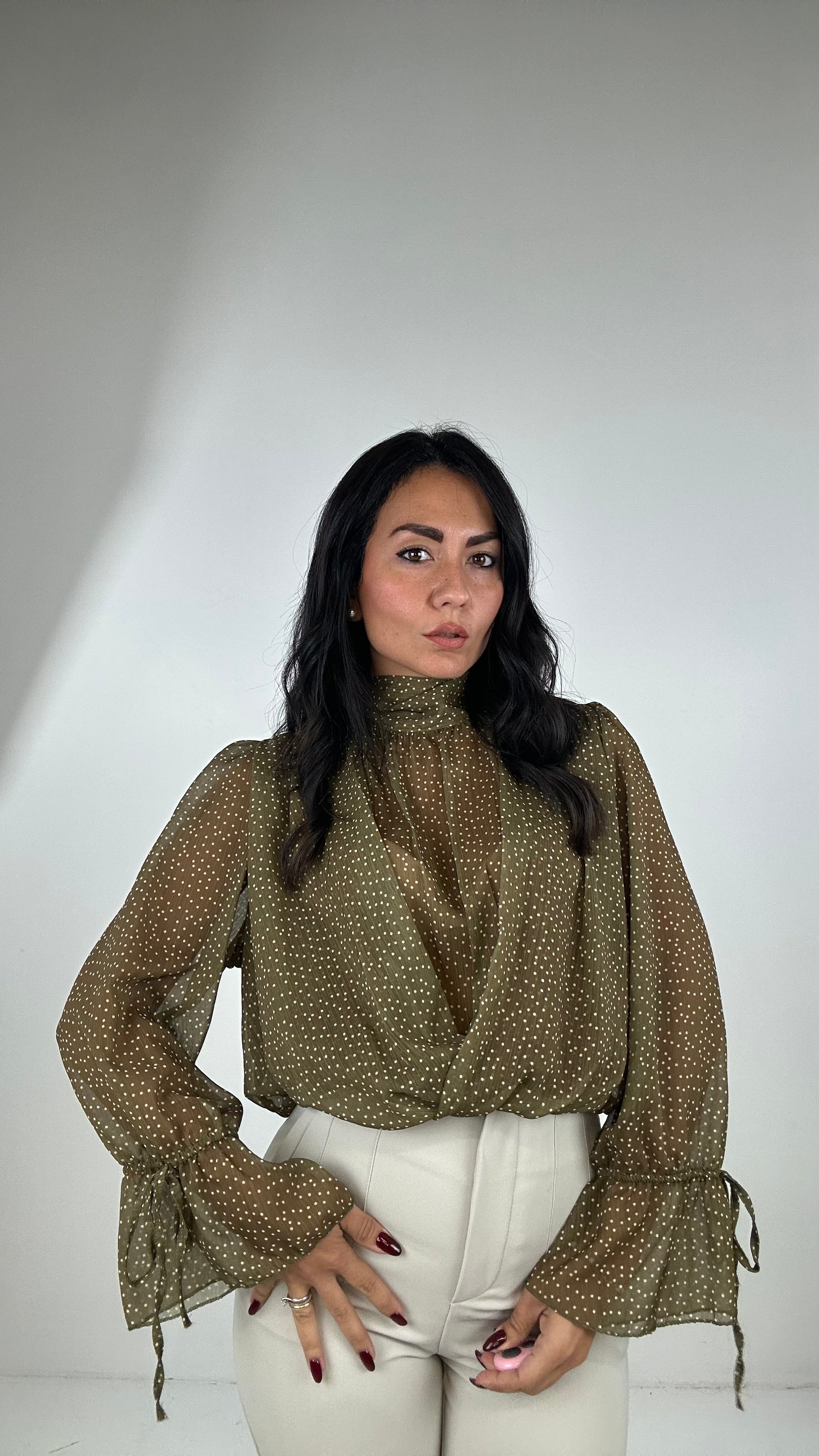 Camicia CROP POIS - VERDE
