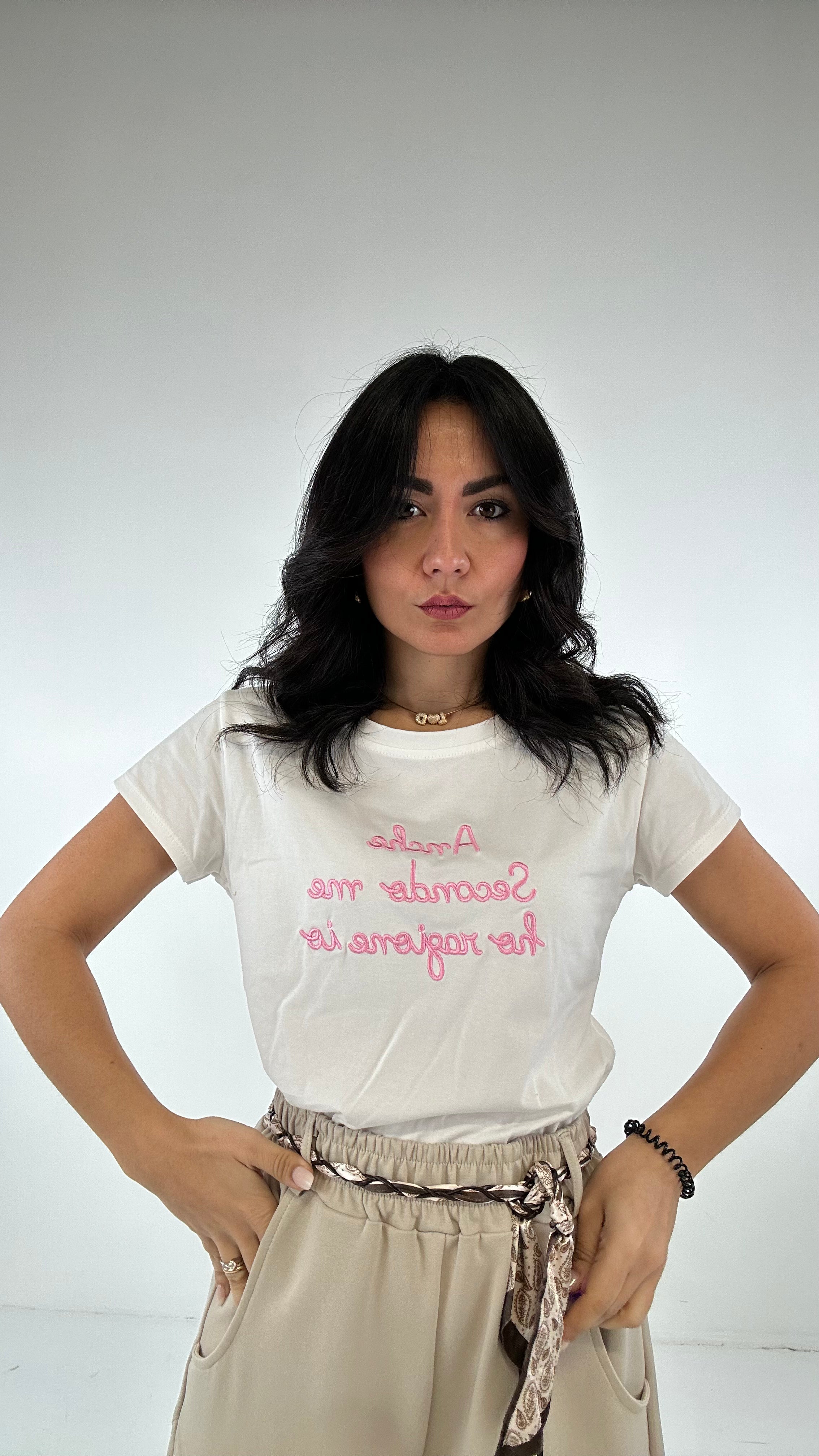 T-shirt ANCHE SECONDO ME HO RAGIONE IO - ROSA