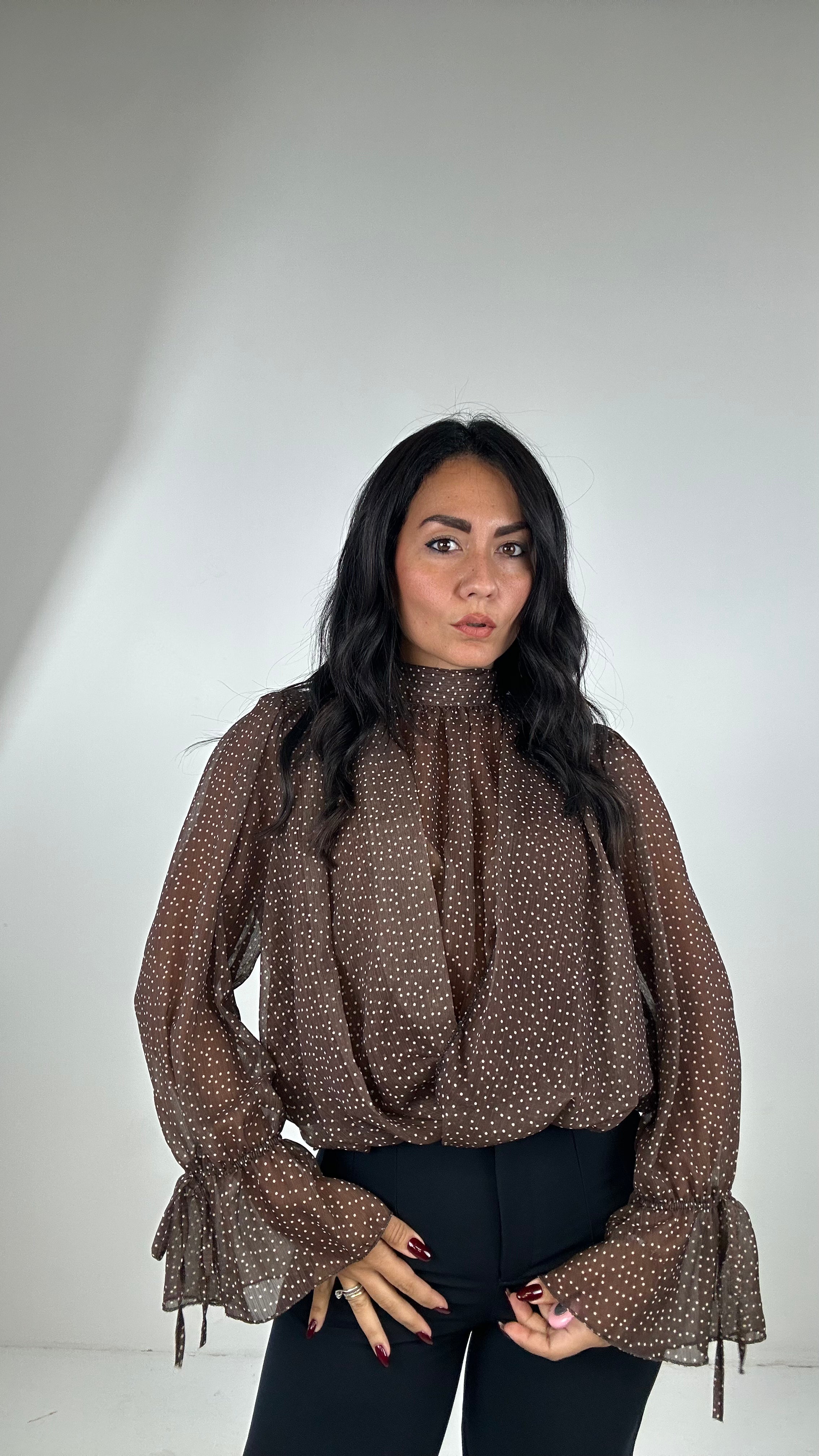 Camicia CROP POIS - MARRONE