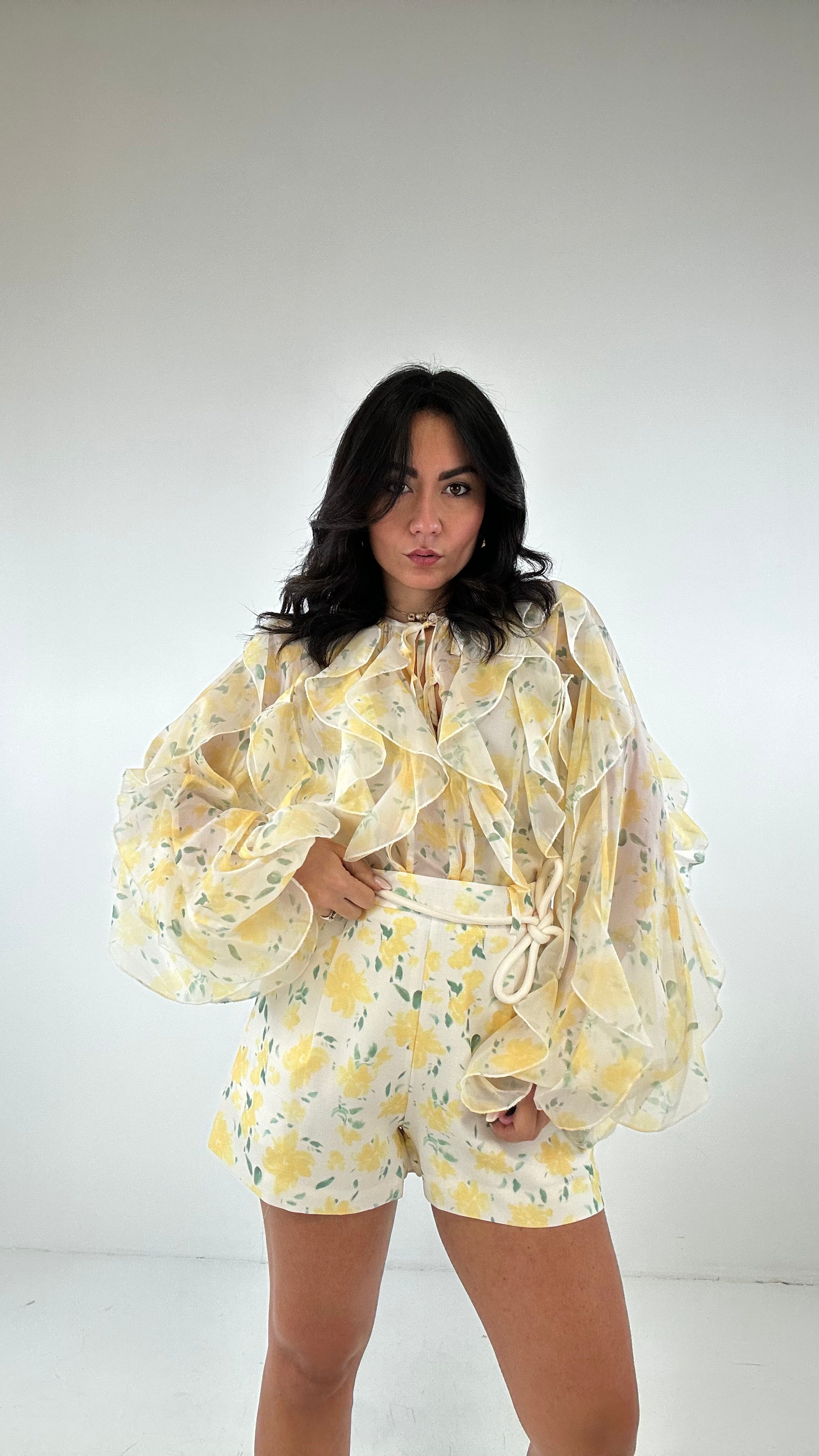 Completo VOLANT E FIORI - GIALLO