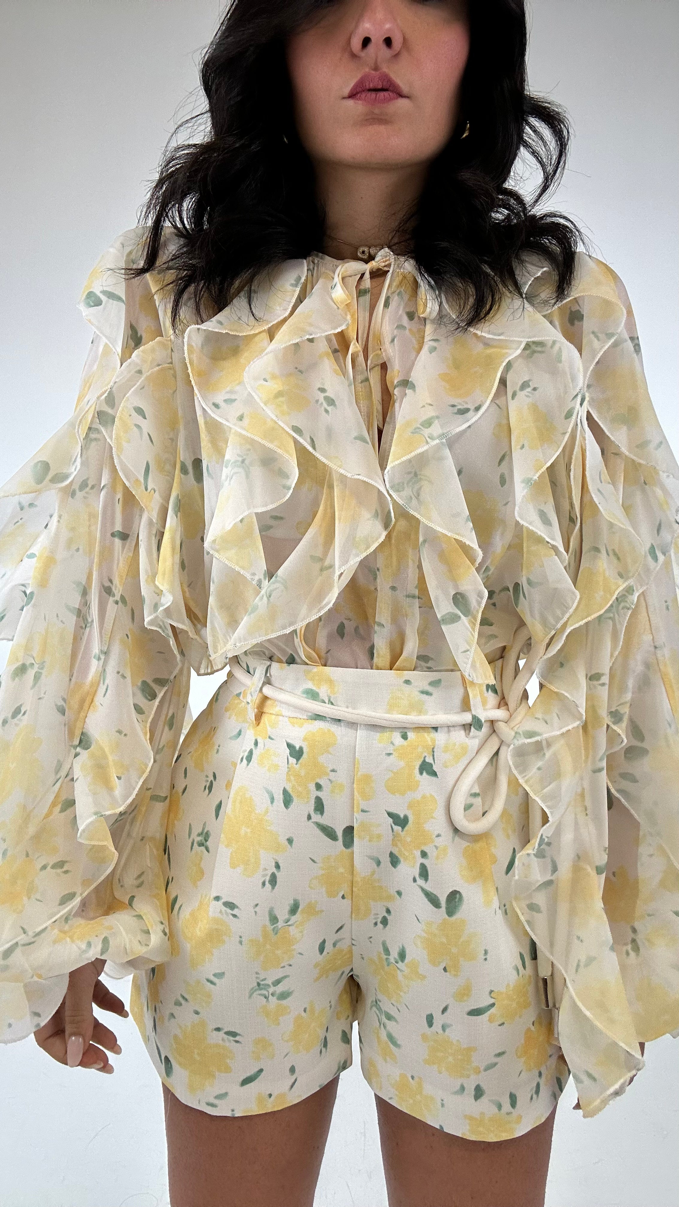 Completo VOLANT E FIORI - GIALLO