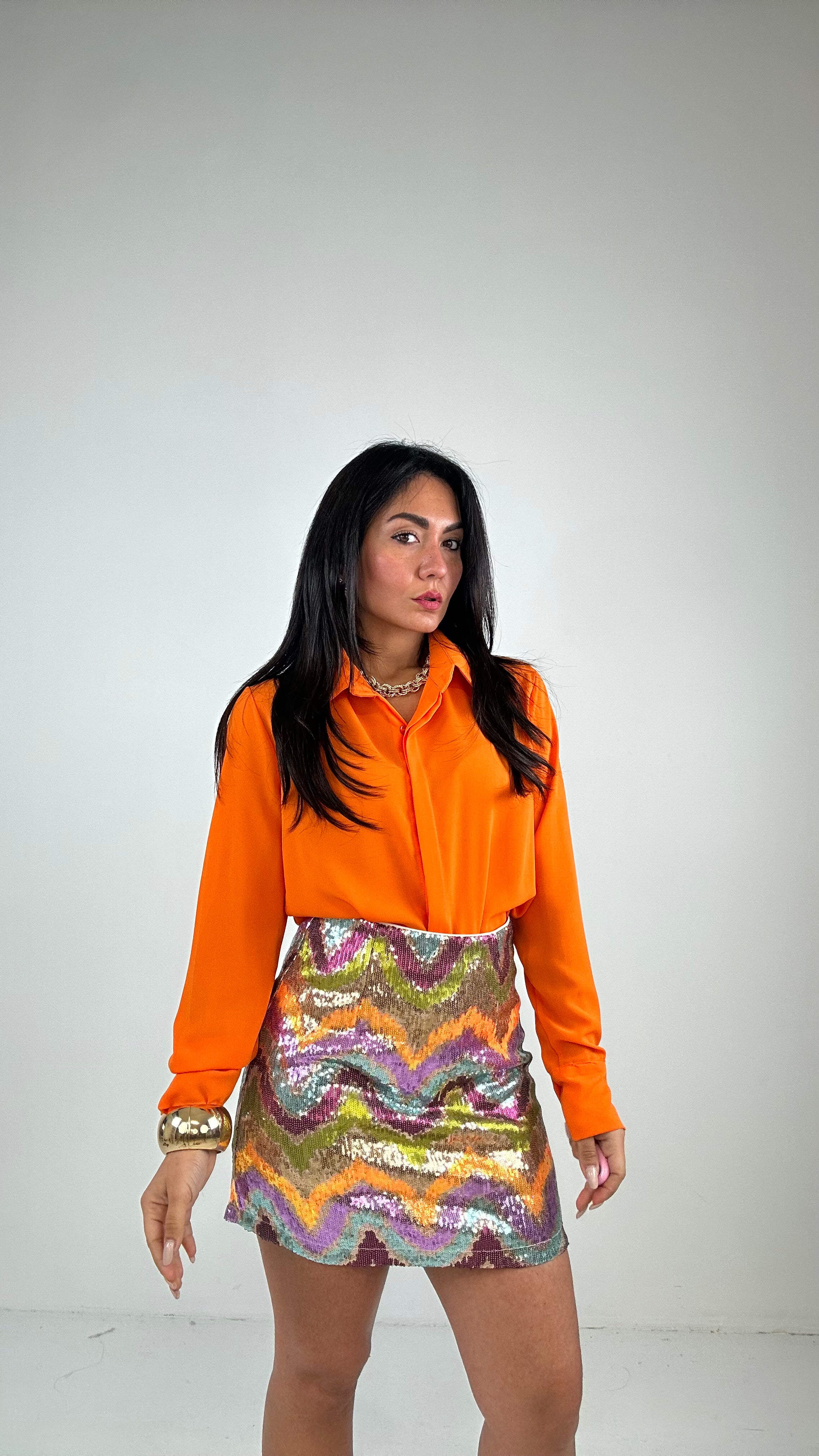 Gonna ONDE PAILLETTES - ARANCIO