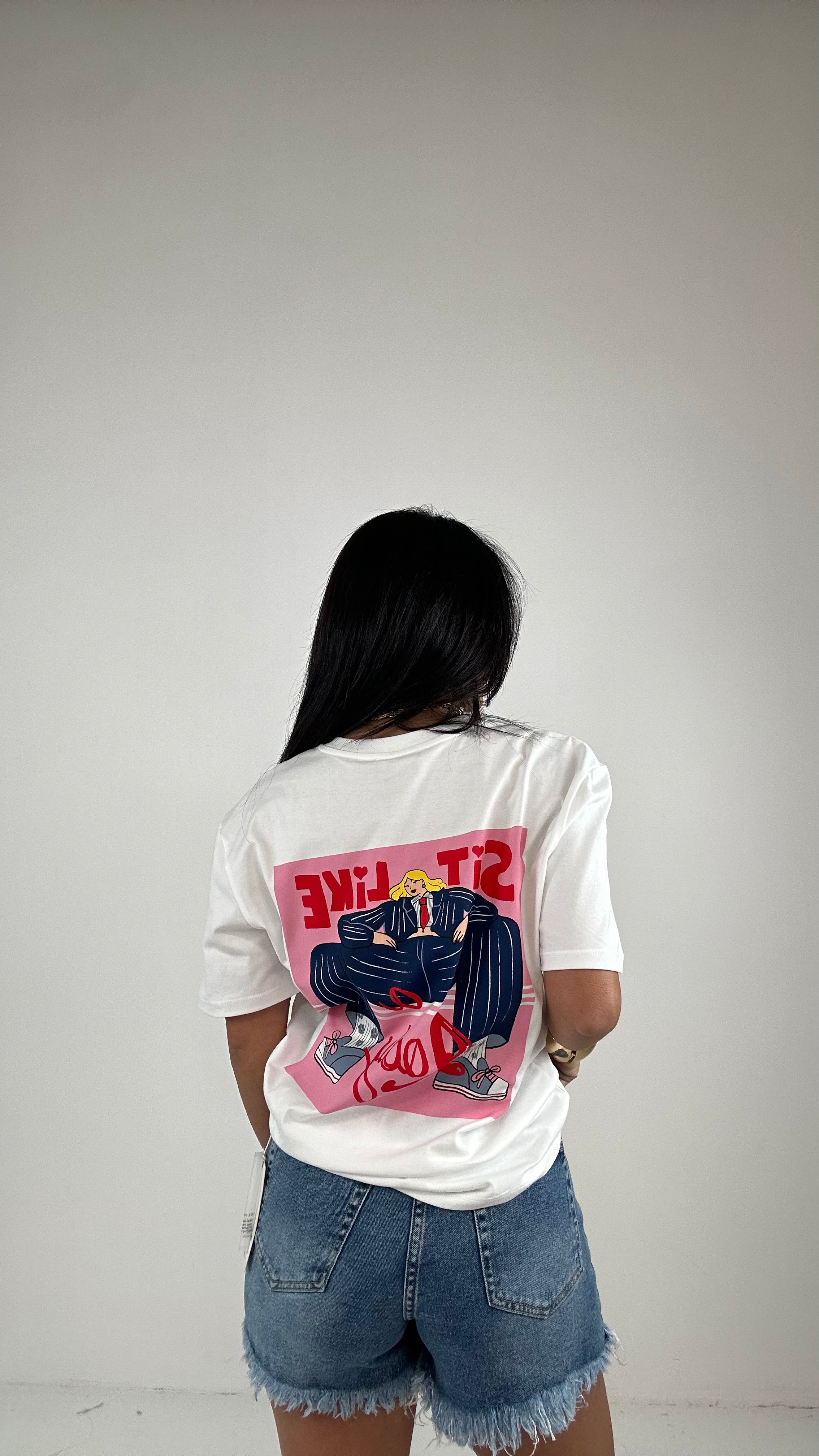 T-shirt LUMINA SIT LIKE A LADY - BIANCO