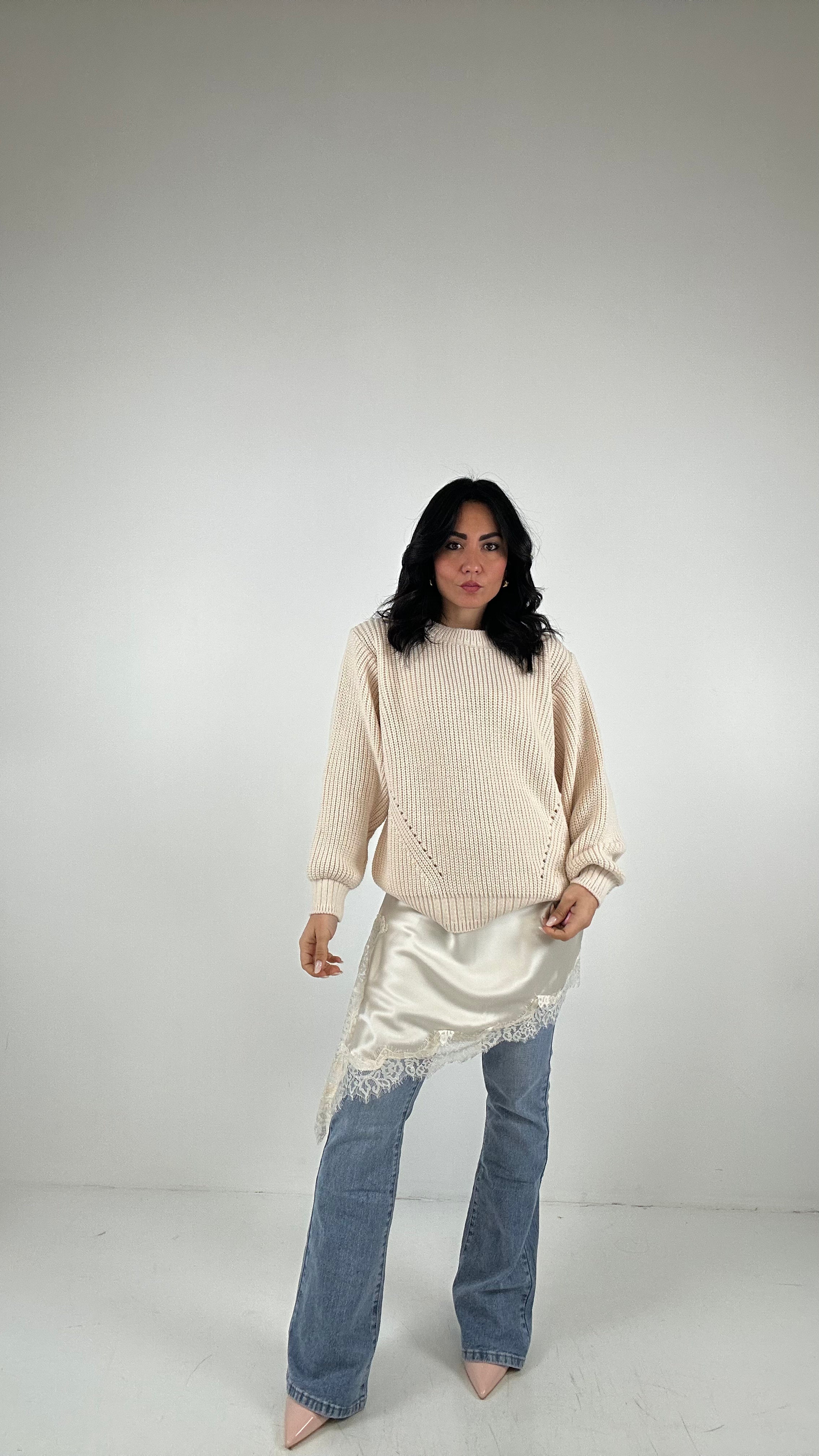 Abitino SATEN - CREMA