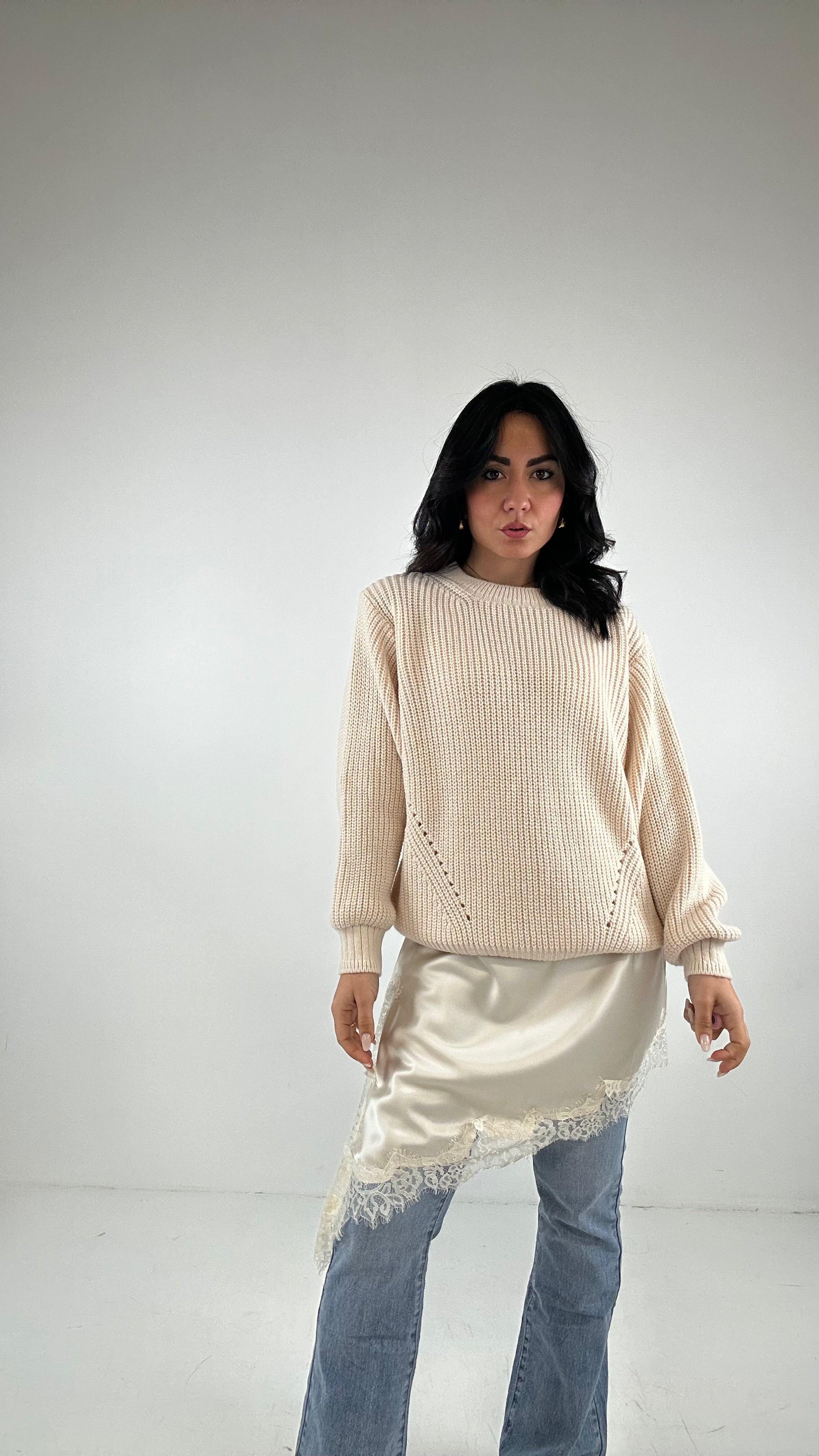 Abitino SATEN - CREMA