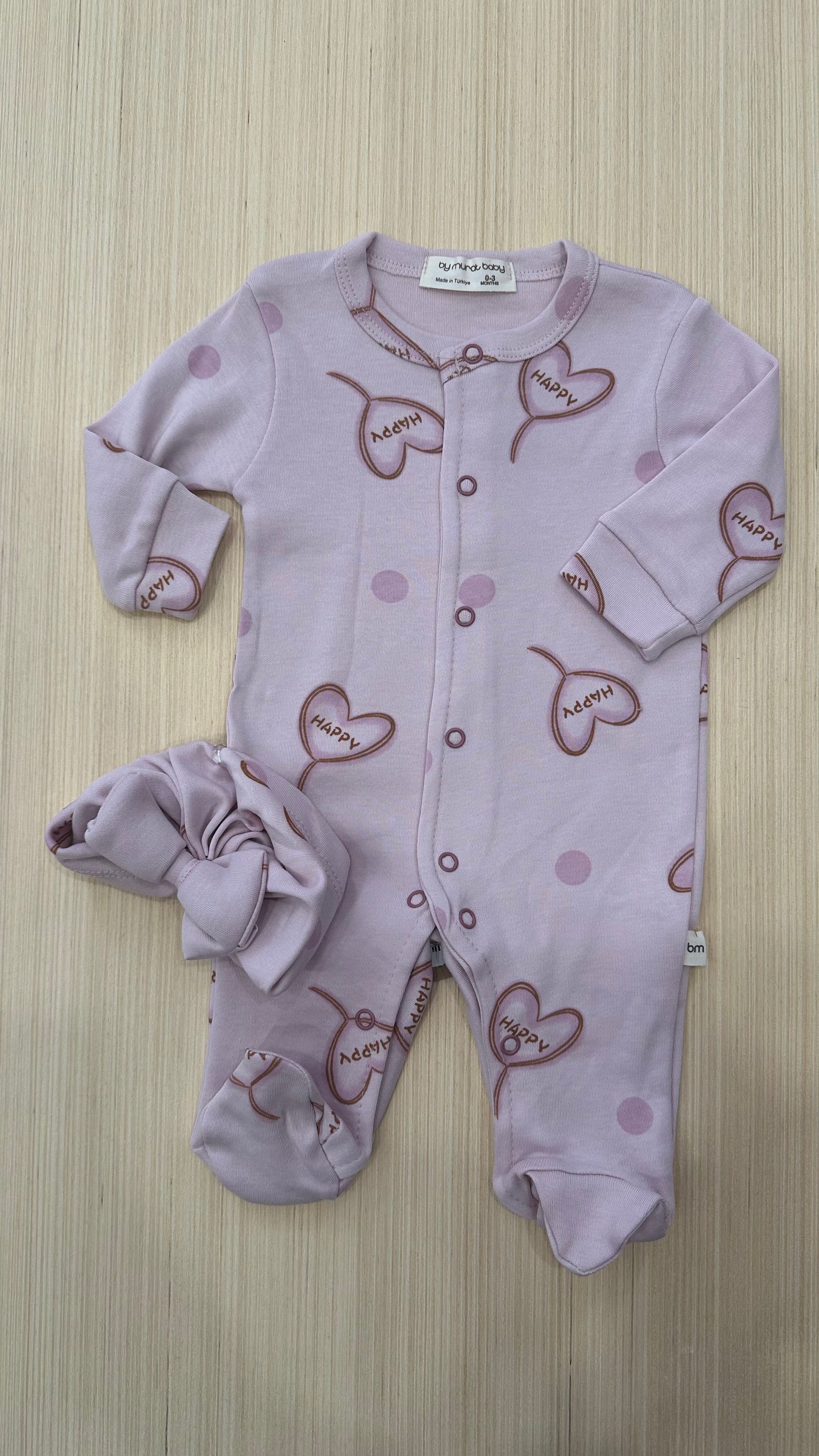 Tutina IN COTONE CON TURBANTE 0-3 - LILLA