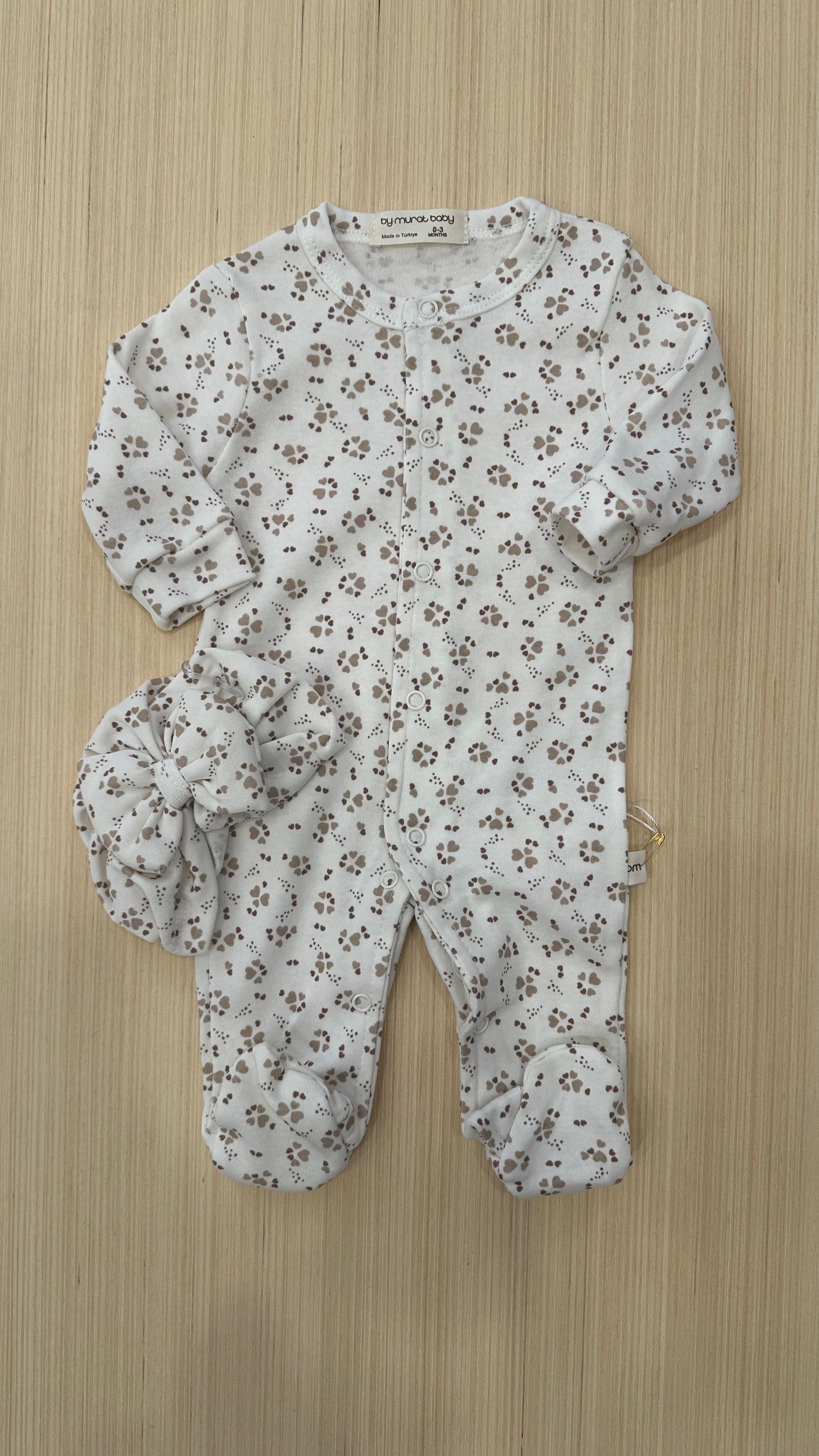 Tutina IN COTONE CON TURBANTE 0-3 - BIANCO