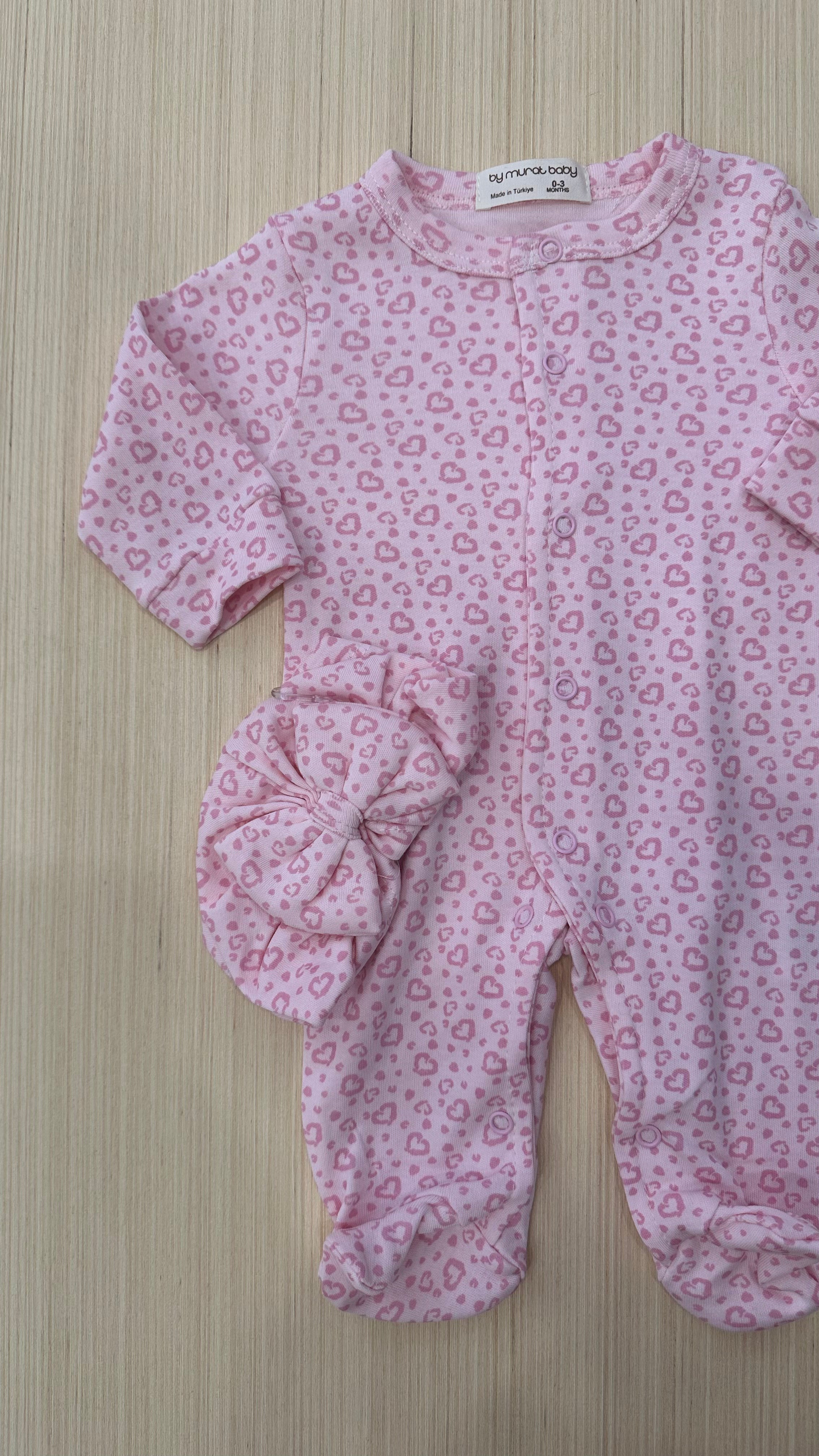 Tutina IN COTONE CON TURBANTE 0-3 - ROSA CIPRIA