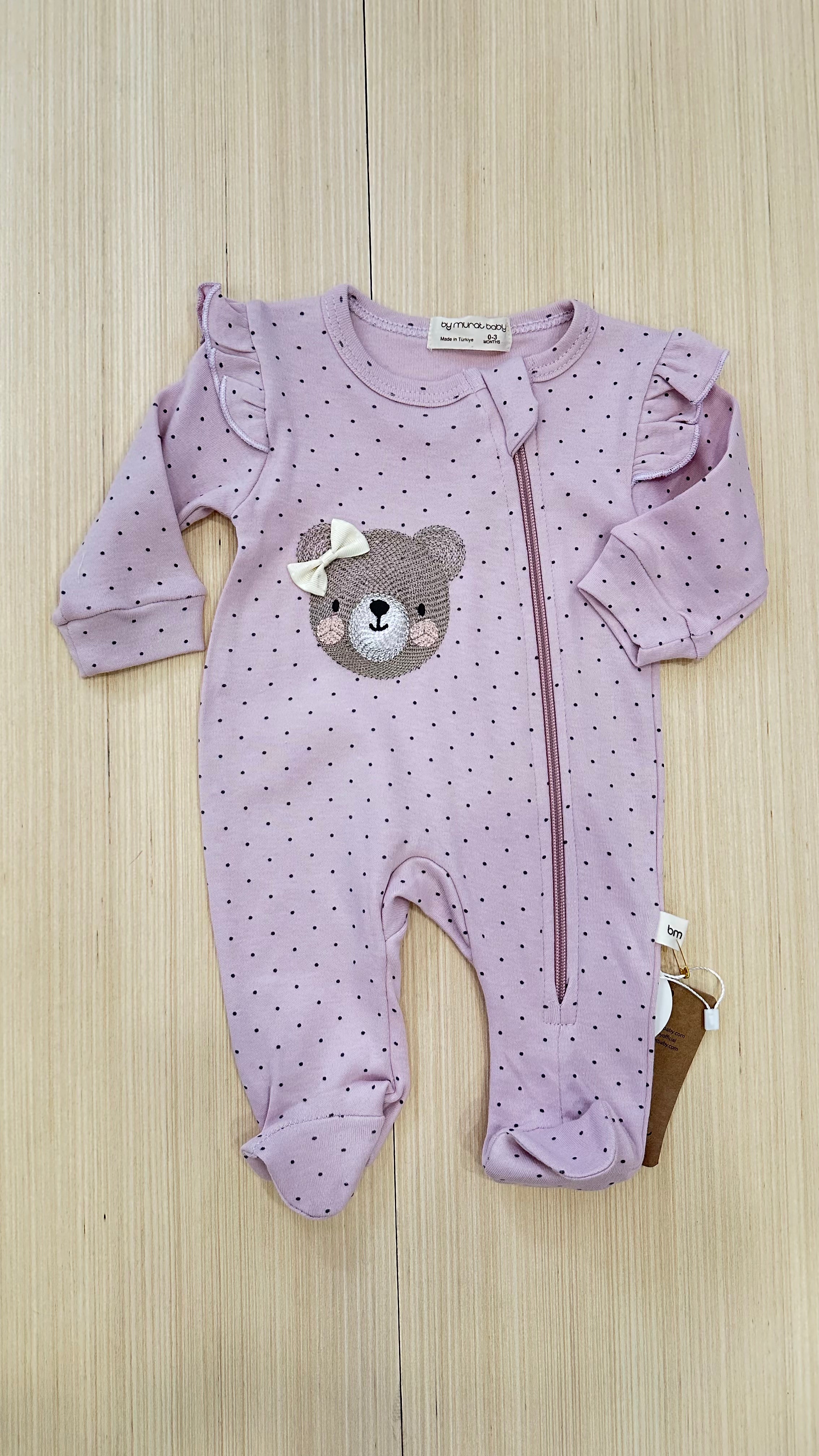 Tutina IN COTONE CON CERNIERA 0-3M - LILLA