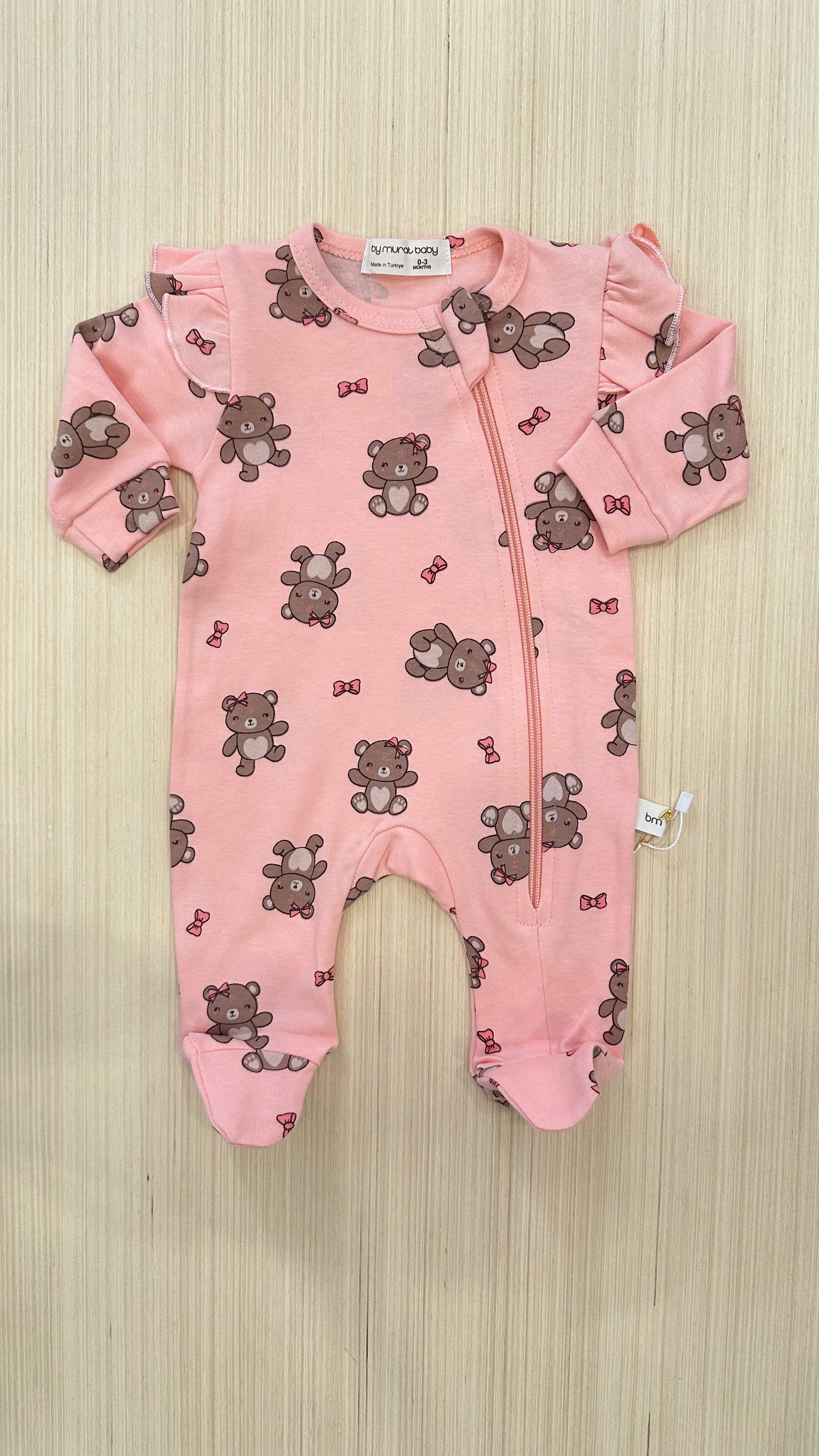 Tutina IN COTONE CON CERNIERA 0-3M - ROSA