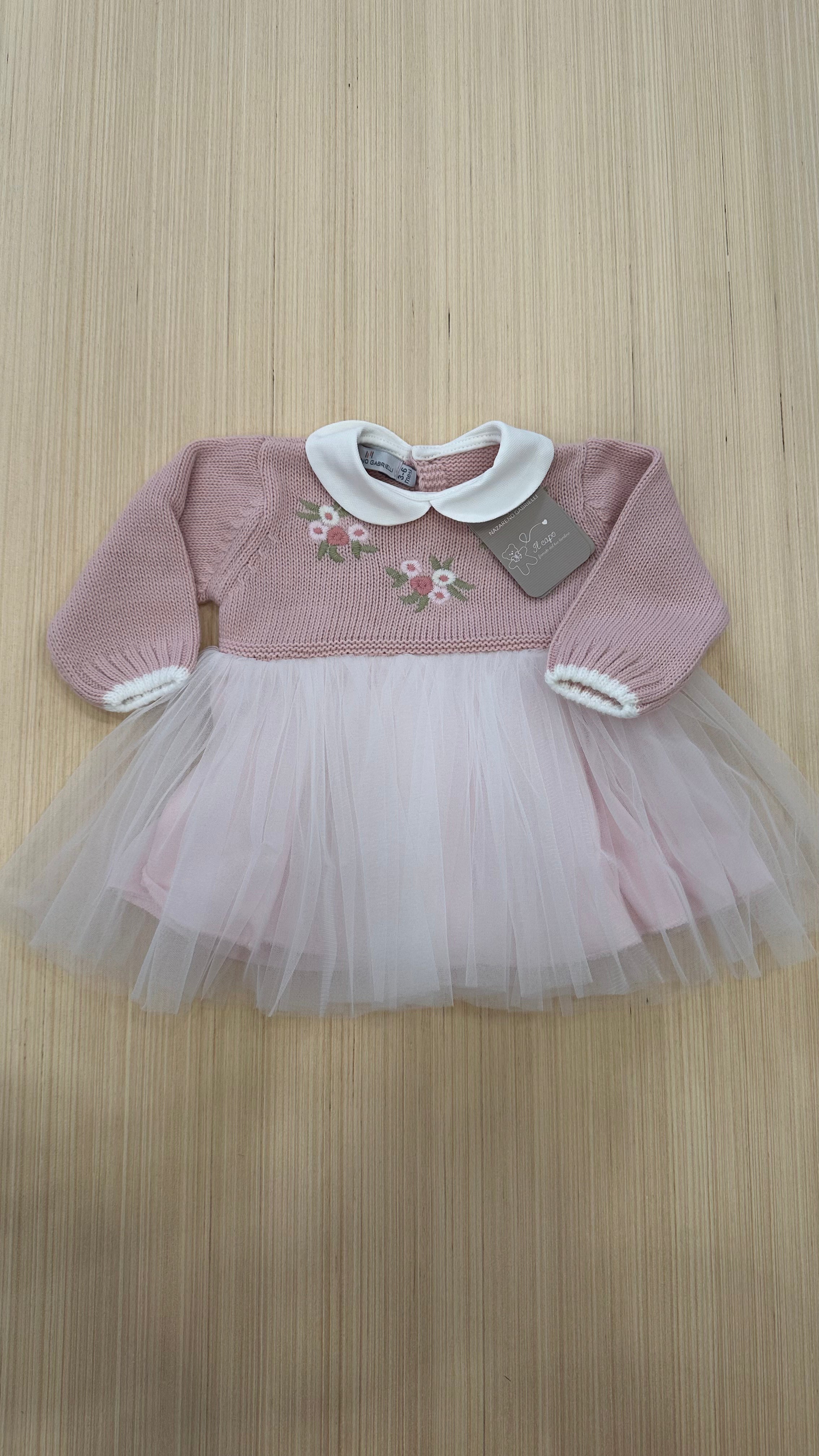 Vestitino NAZARENO TULLE 3-9M - ROSA