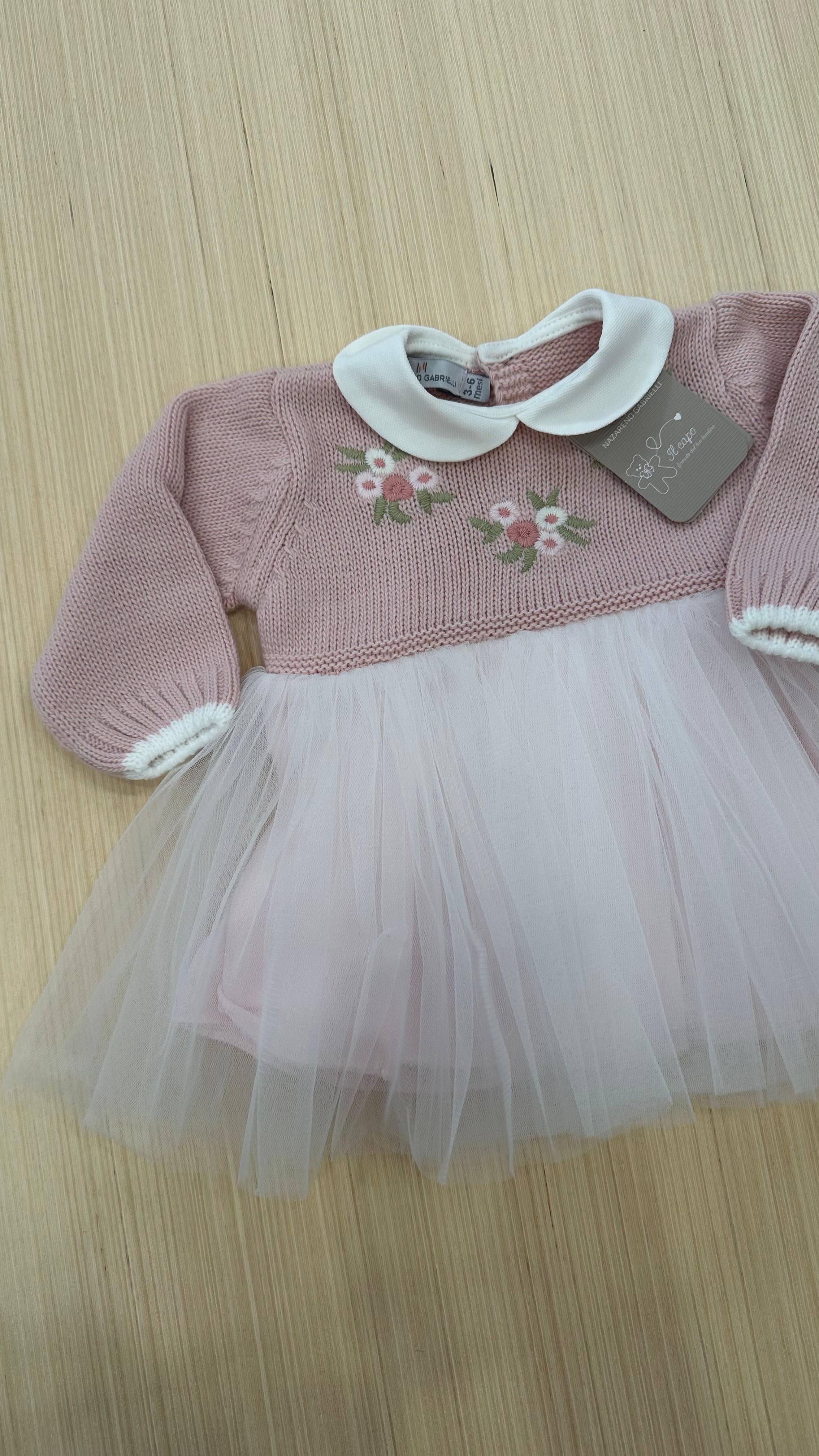Vestitino NAZARENO TULLE 3-9M - ROSA