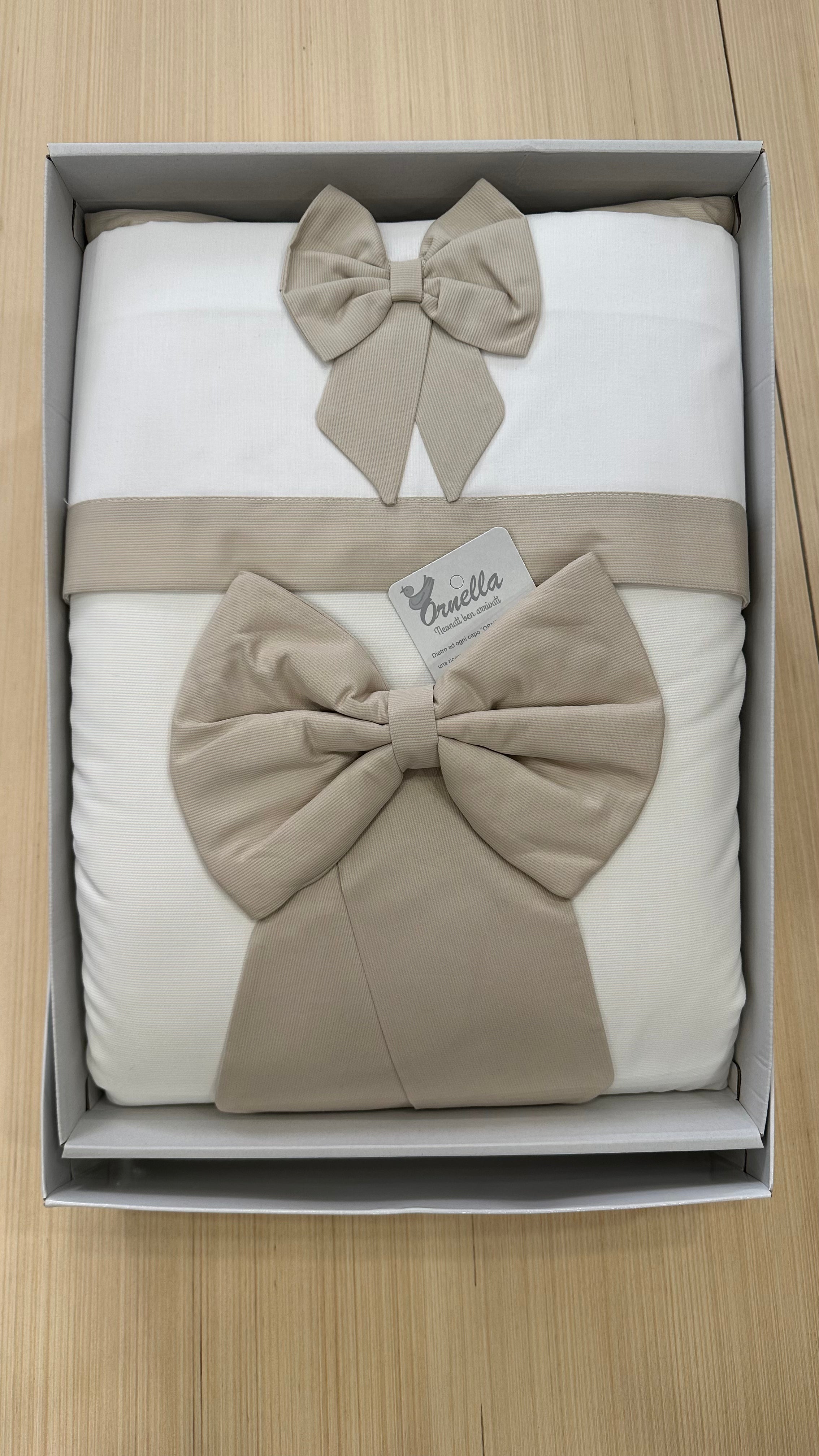 Set COMPLETO CARROZZINA FIOCCO - BEIGE