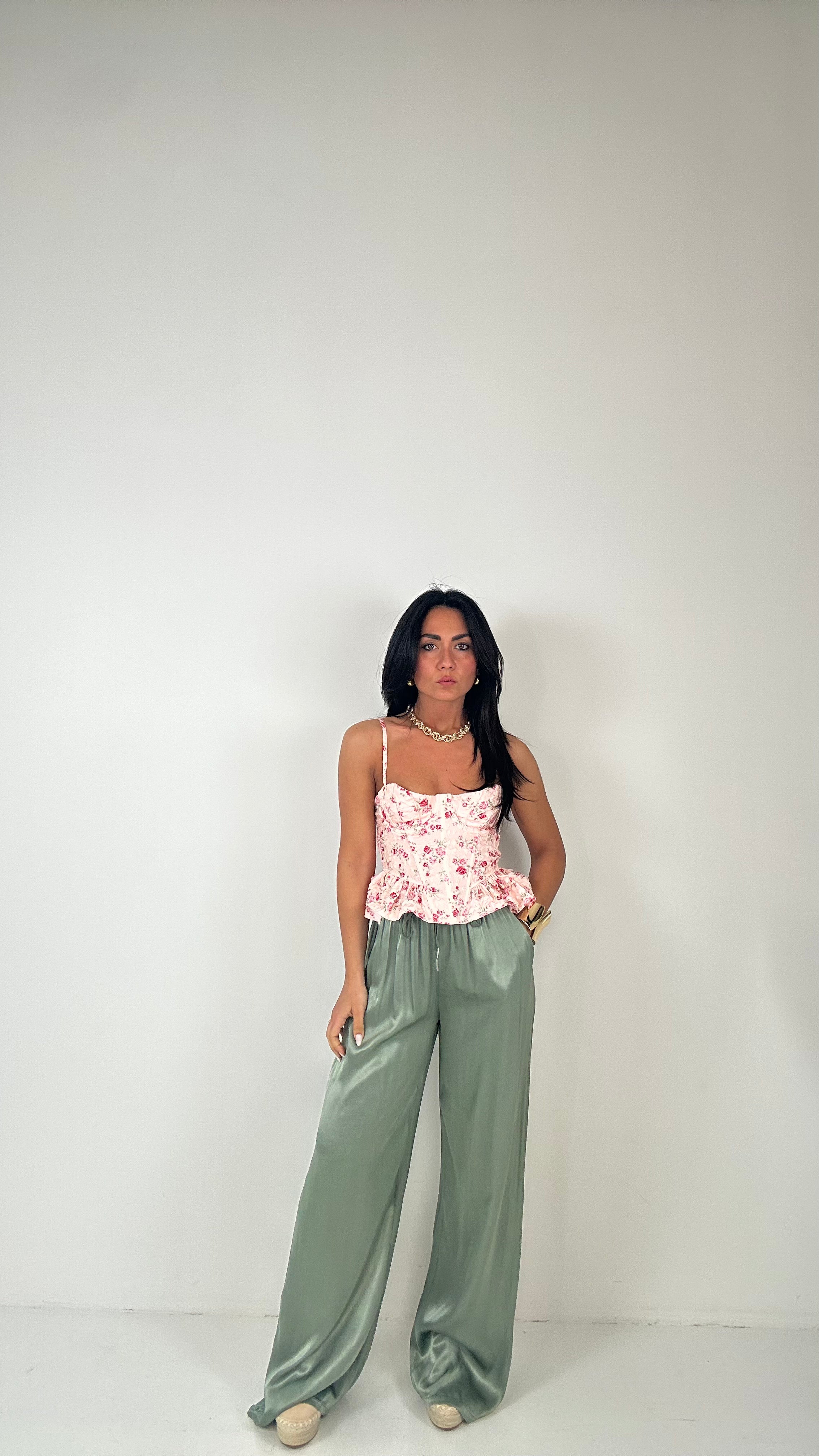 Pantalone SATIN - VERDE MILITARE