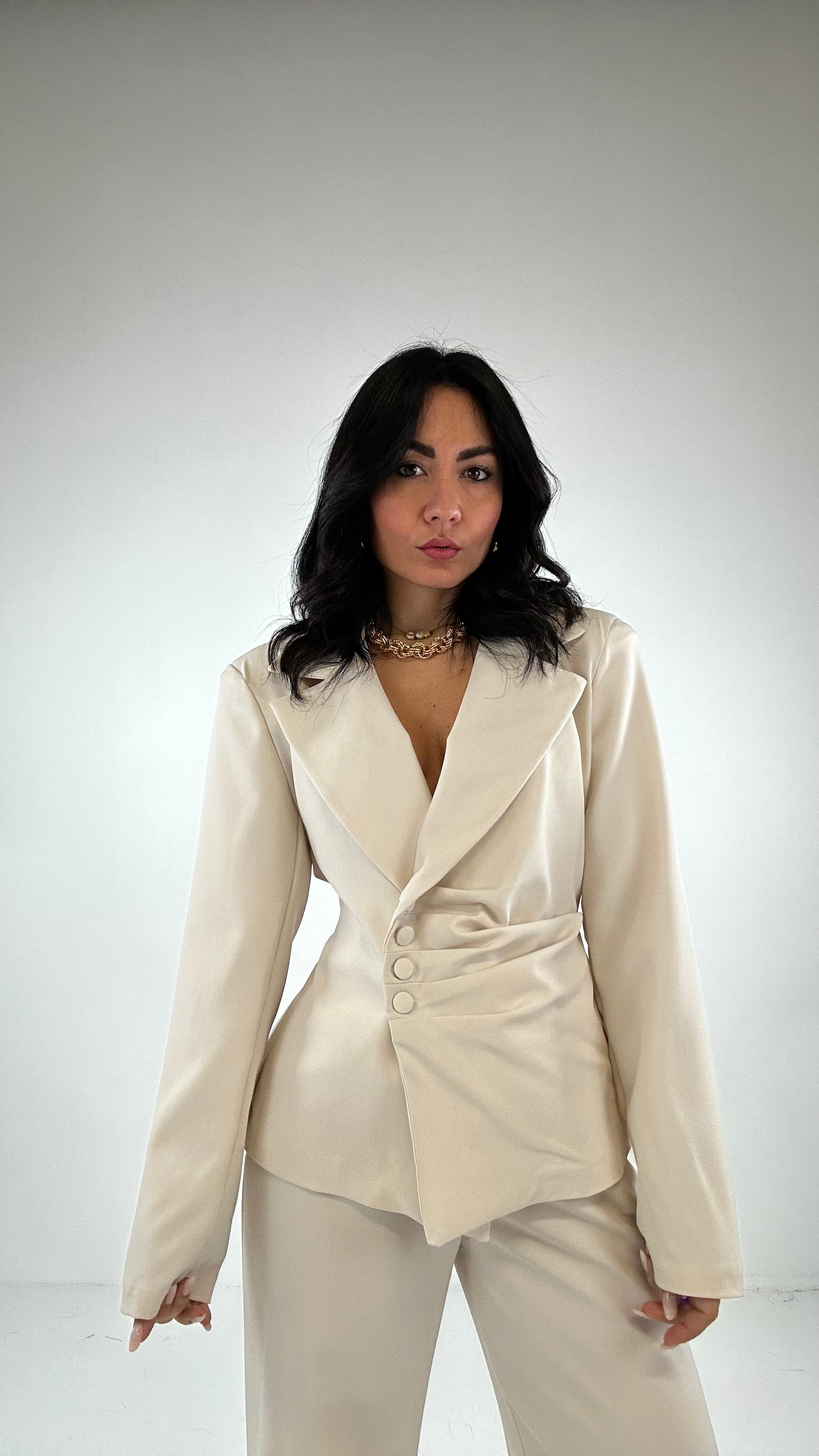 Tailleur BOTTONCINI E DRAPPEGGIO - BEIGE