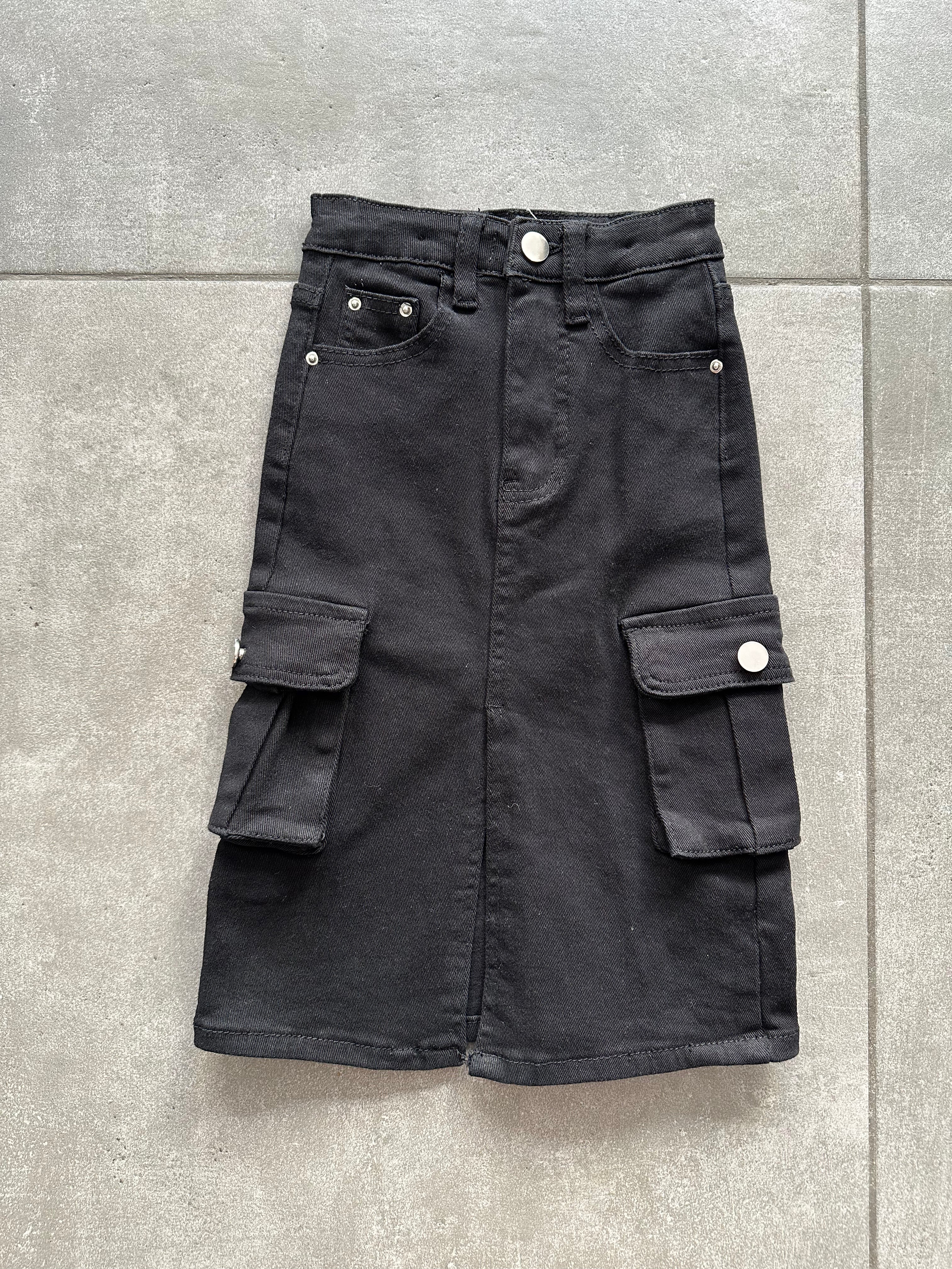 Gonna IN JEANS LUNGA 4-14A - NERO