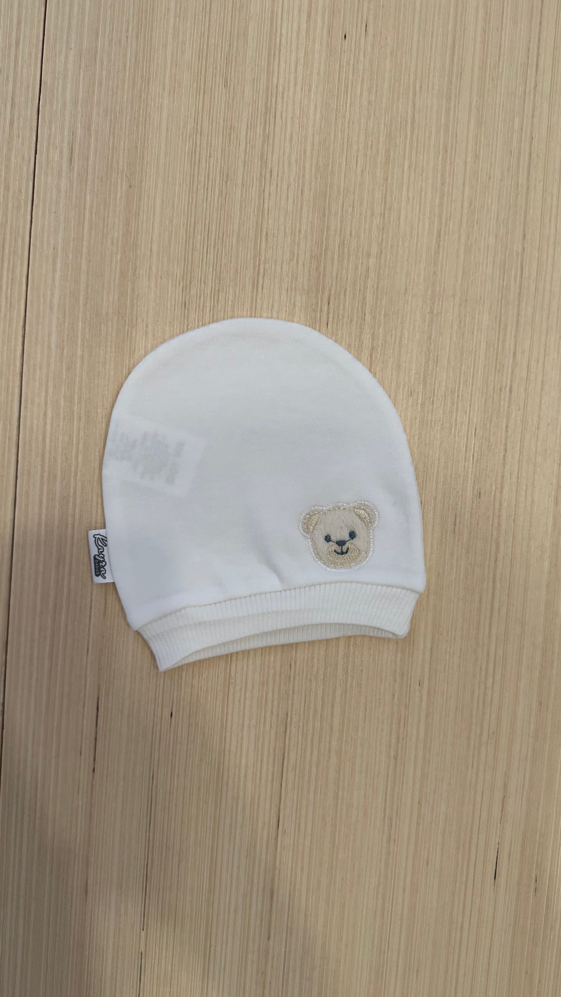 Cappellino NEONATA/O ORSO - BIANCO
