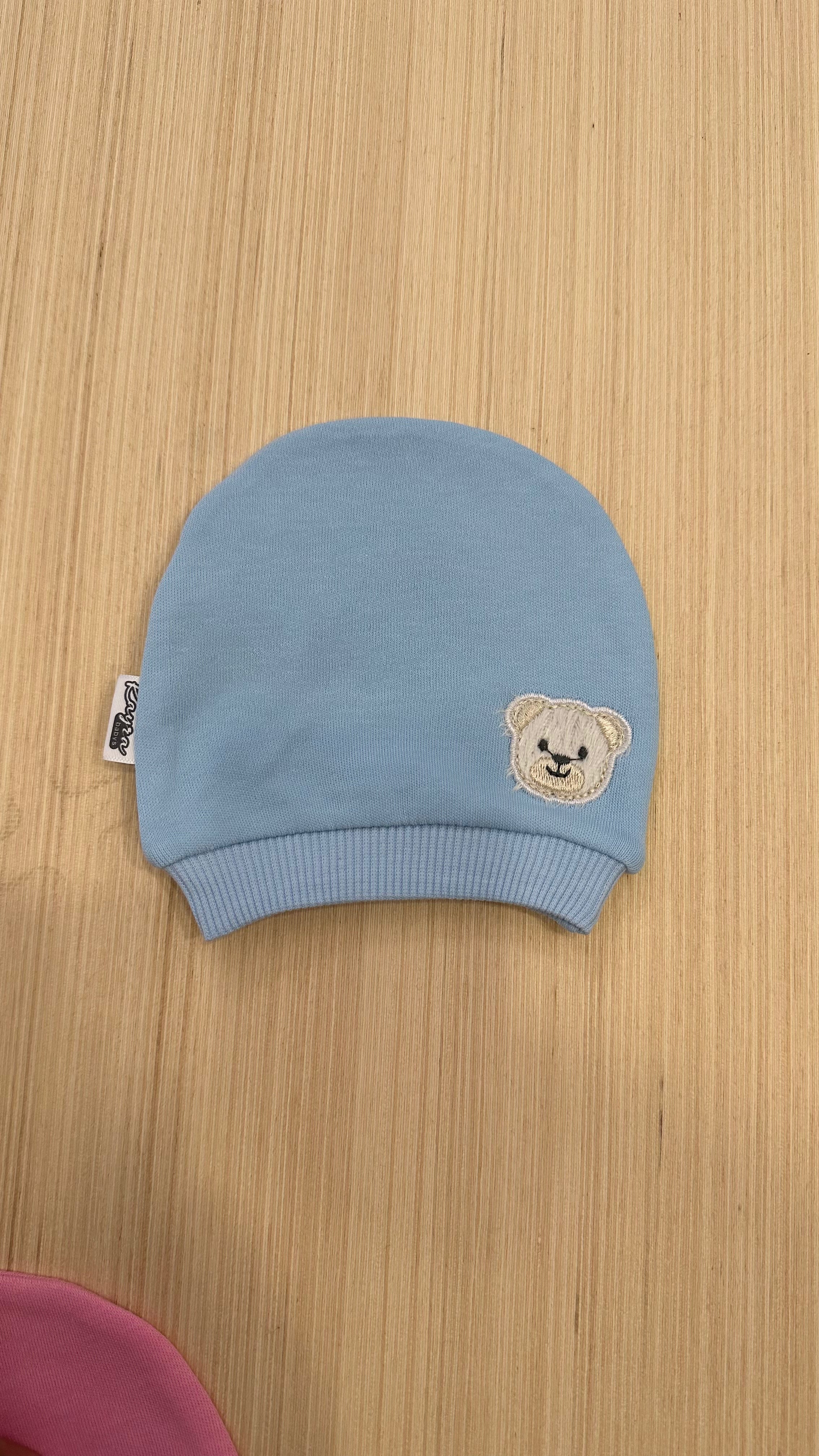 Cappellino NEONATA/O ORSO - AZZURRO