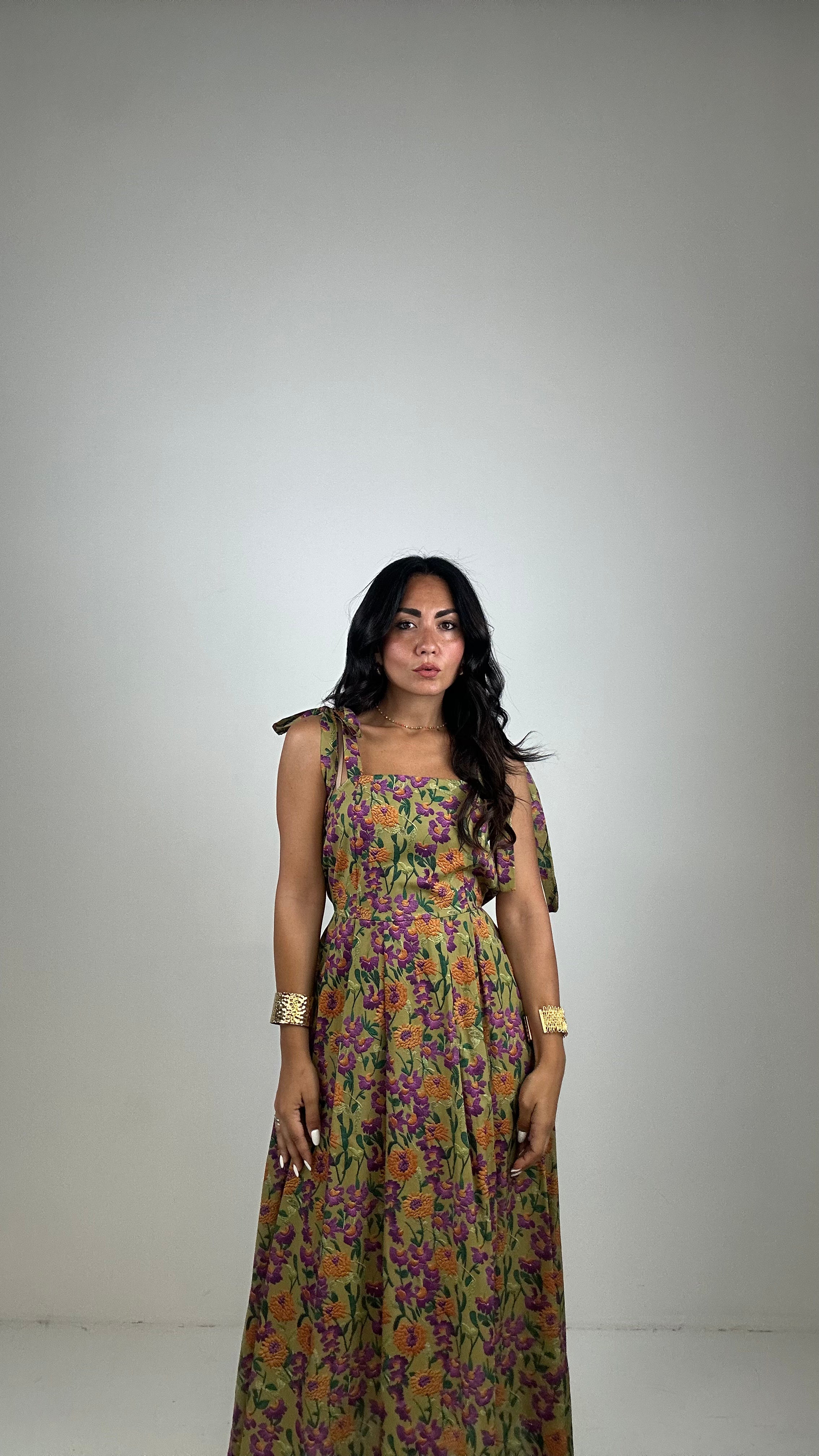 Vestito MARY CON FIOCCHETTI - VERDE