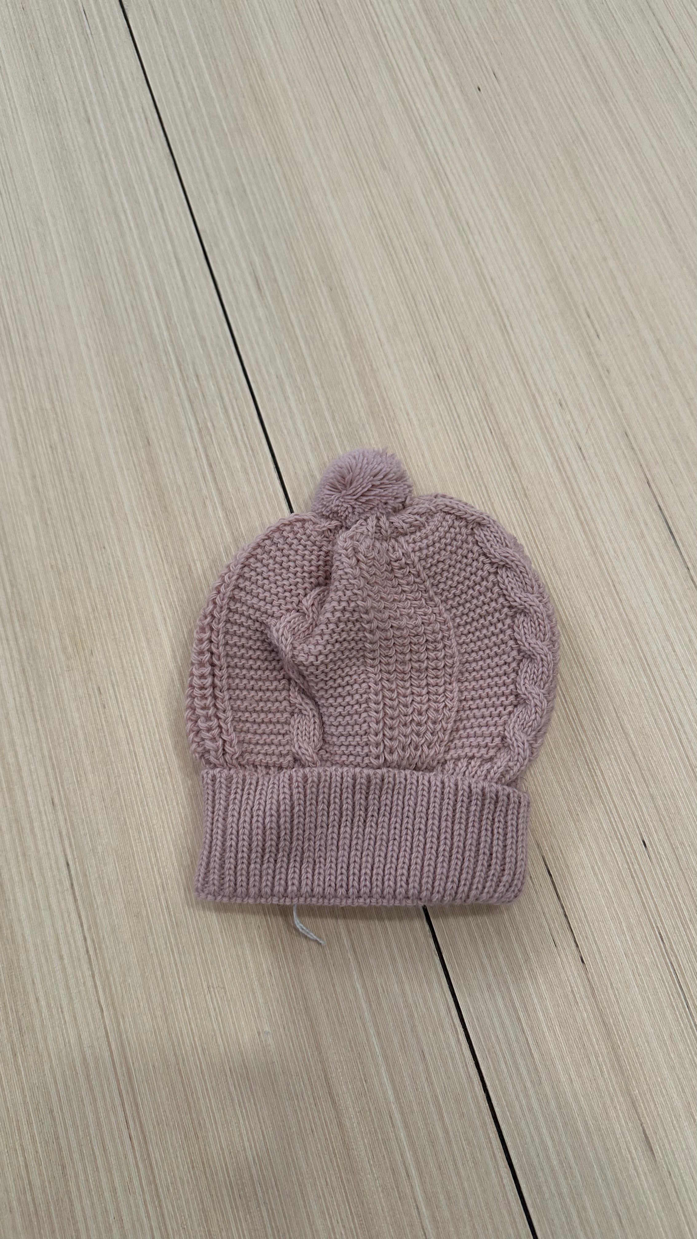 Cappellino PON PON NEONATO - ROSA ANTICO