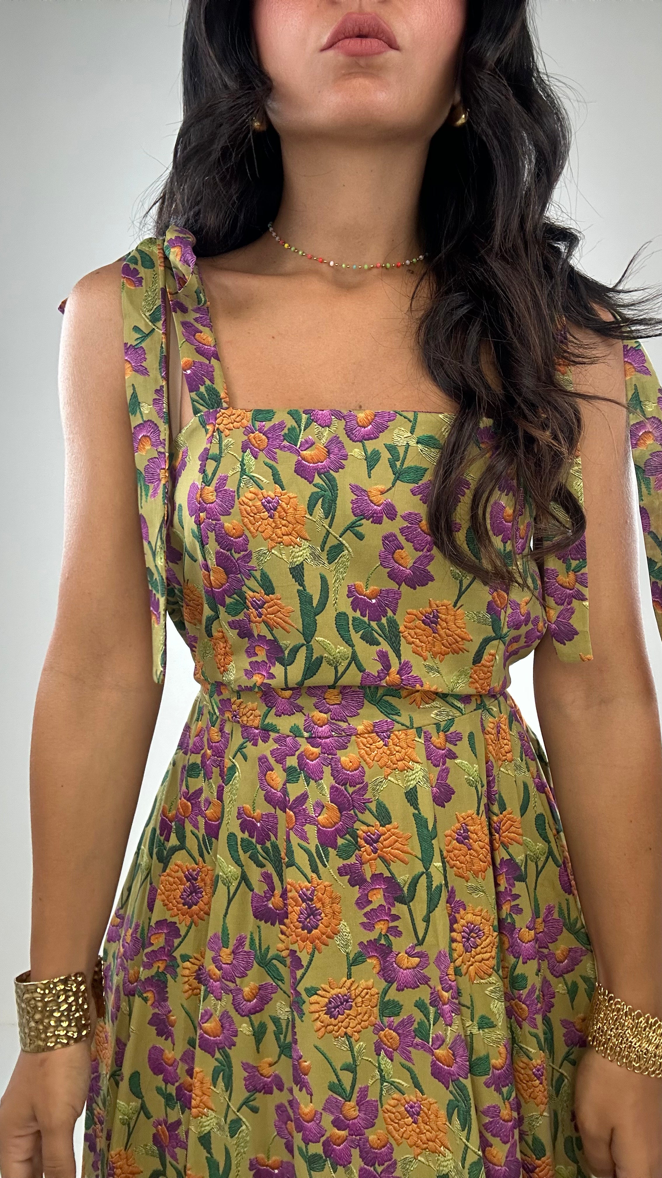 Vestito MARY CON FIOCCHETTI - VERDE