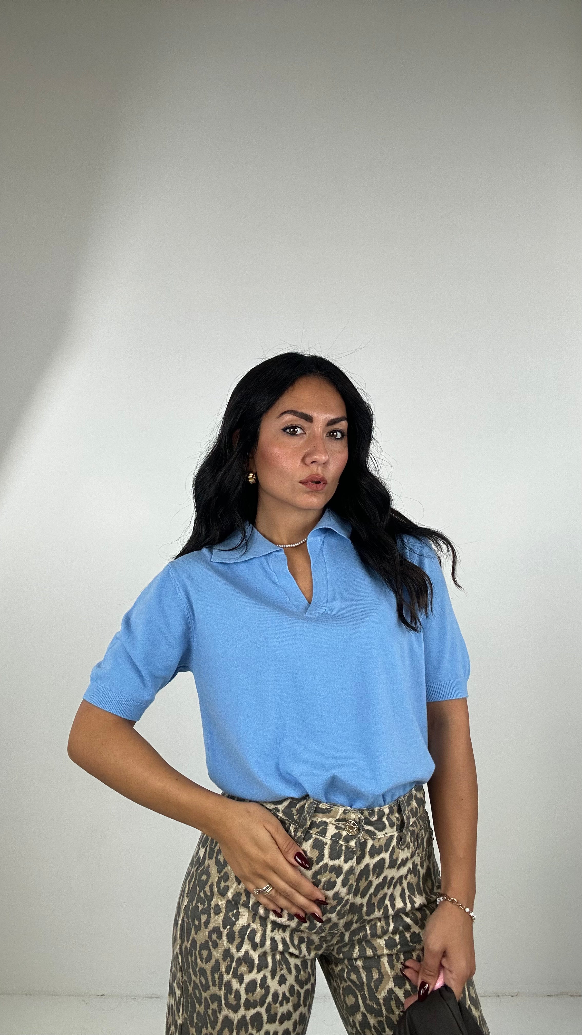 Polo MEZZA BASIC - AZZURRO