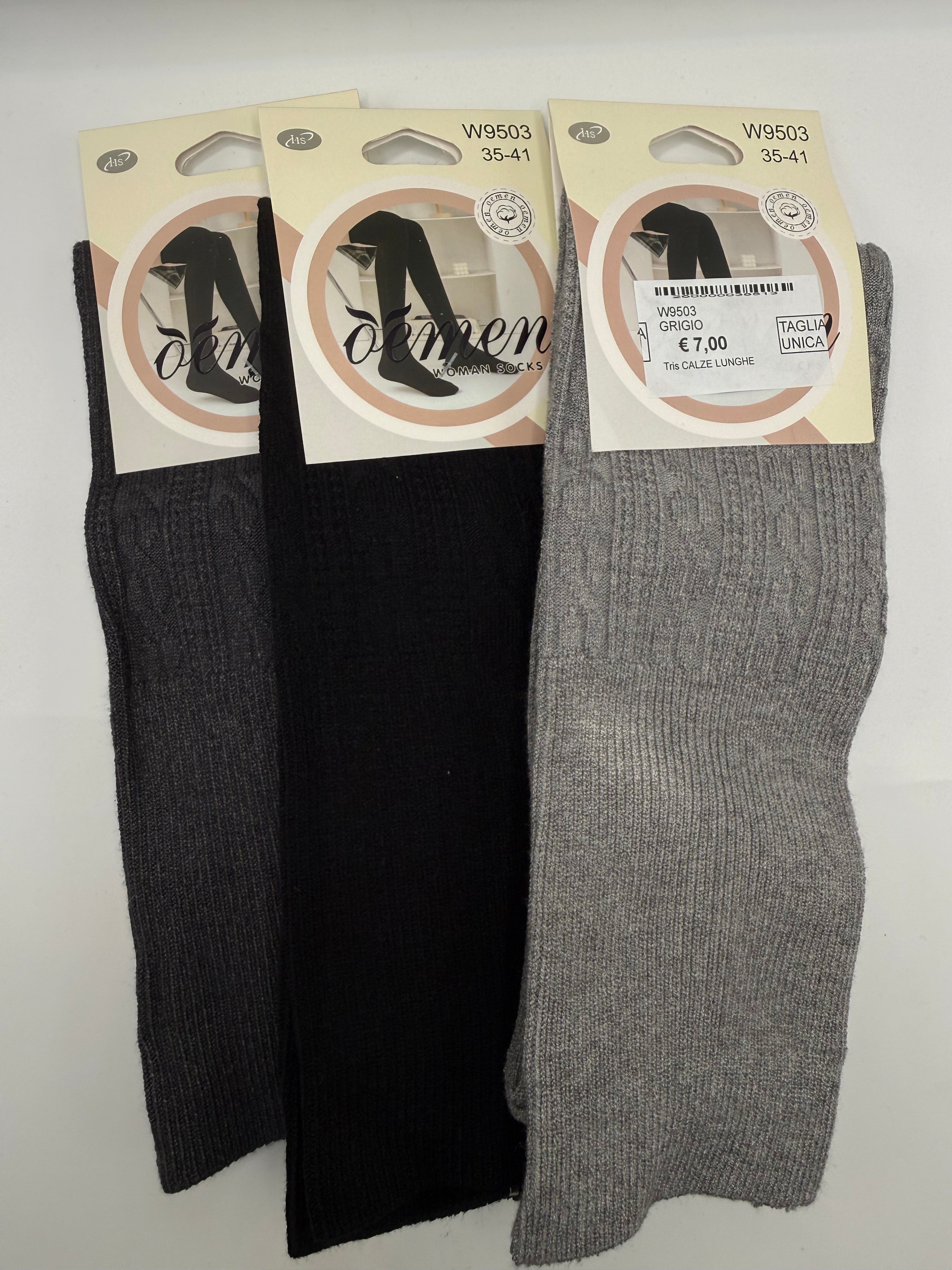 Tris CALZEE DEMEN LUNGHE - GRIGIO