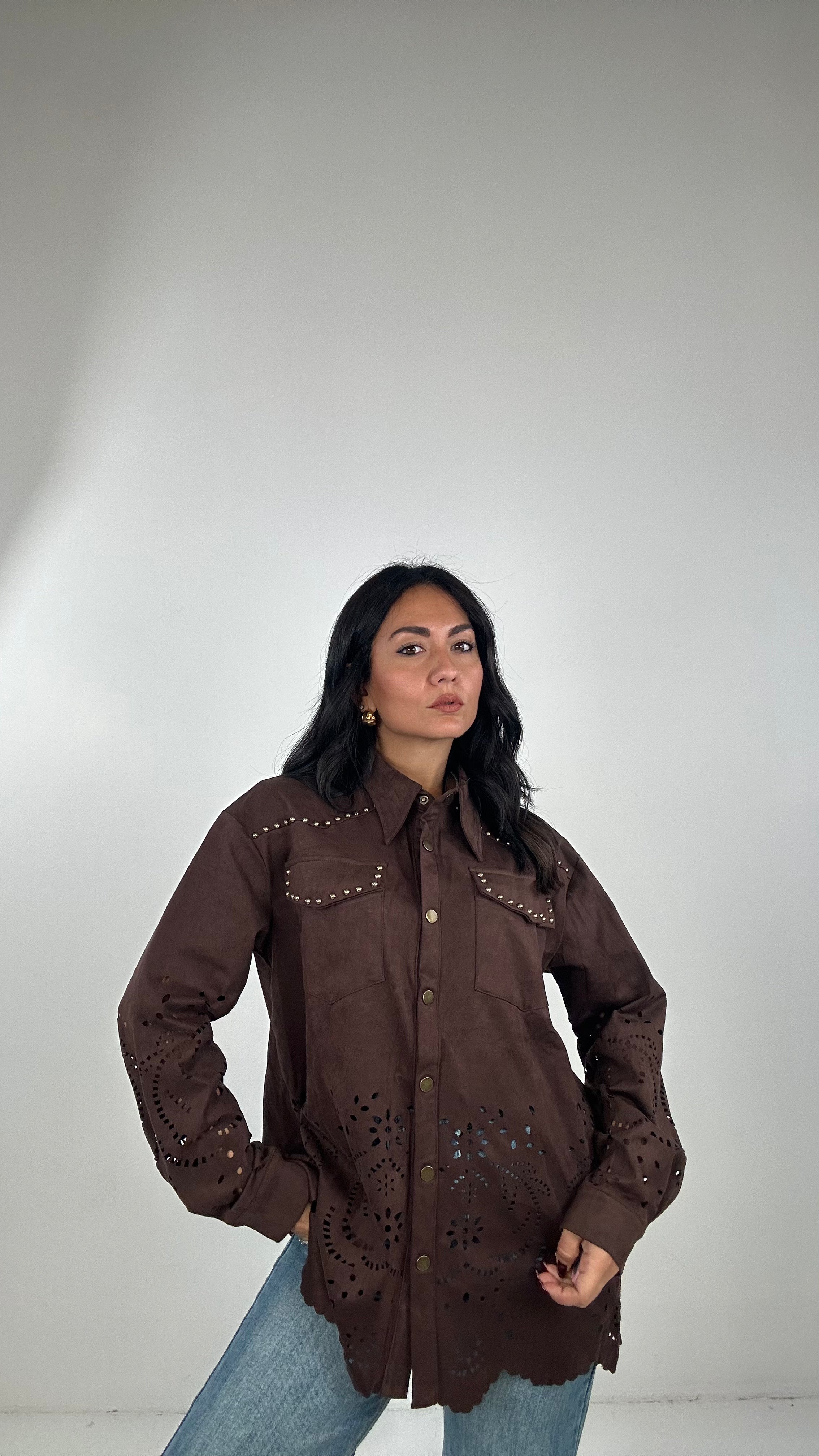 Camicia ECOCAMOSCIO - MARRONE