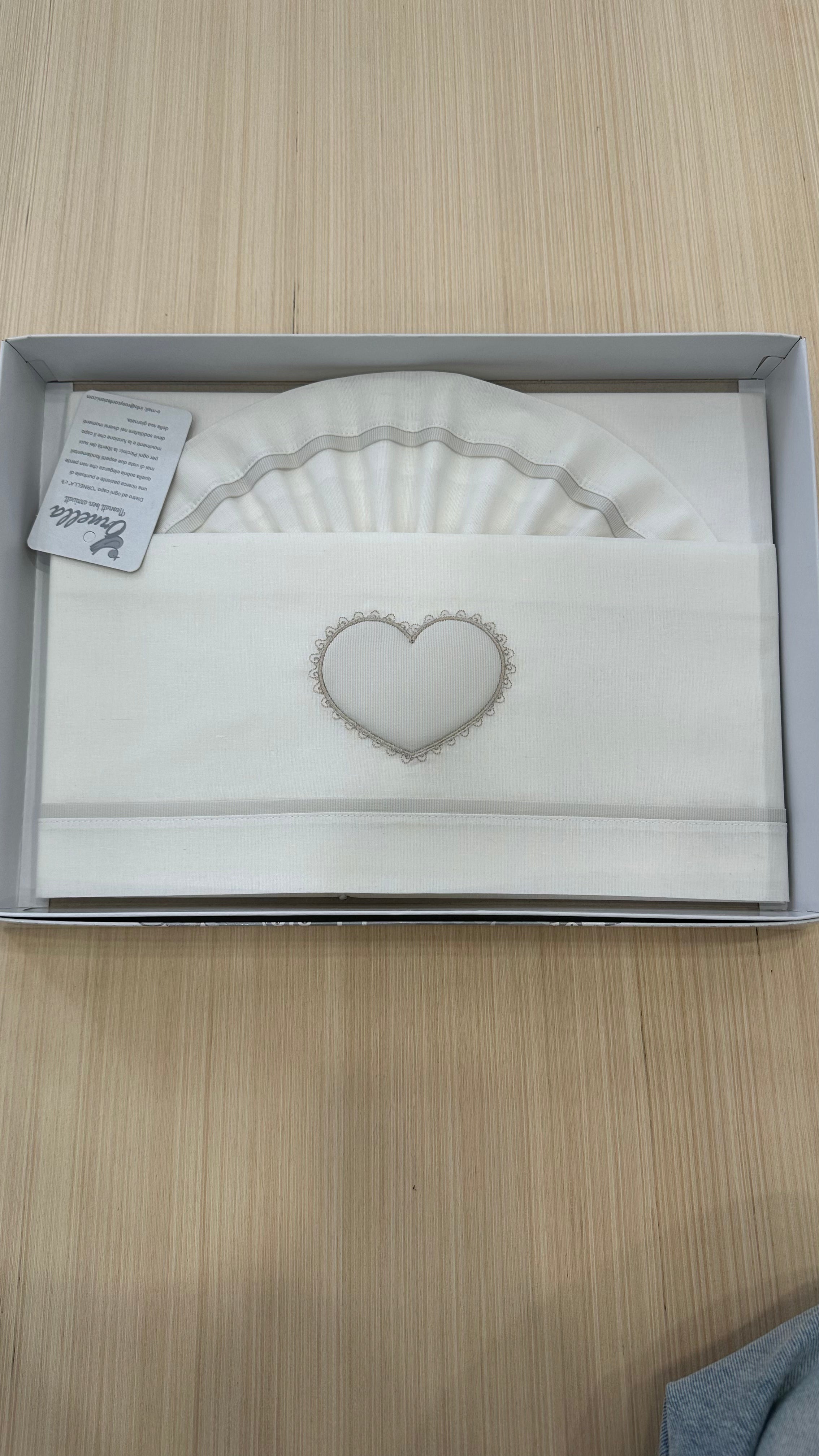 Set LENZUOLA CARROZZINA CUORE 90X120 - BEIGE