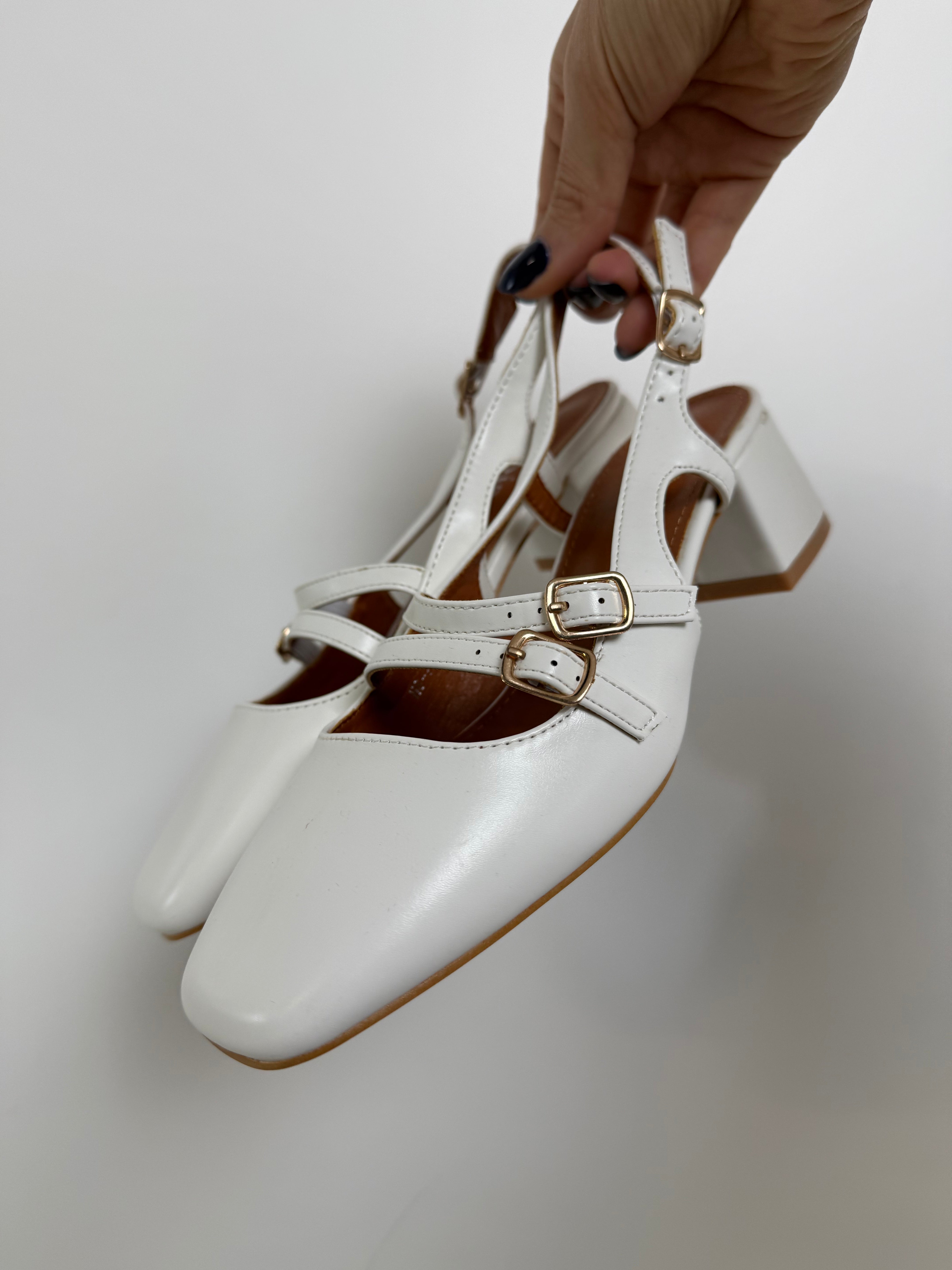 Decolletè TACCHETTO E CINTURINI - BIANCO