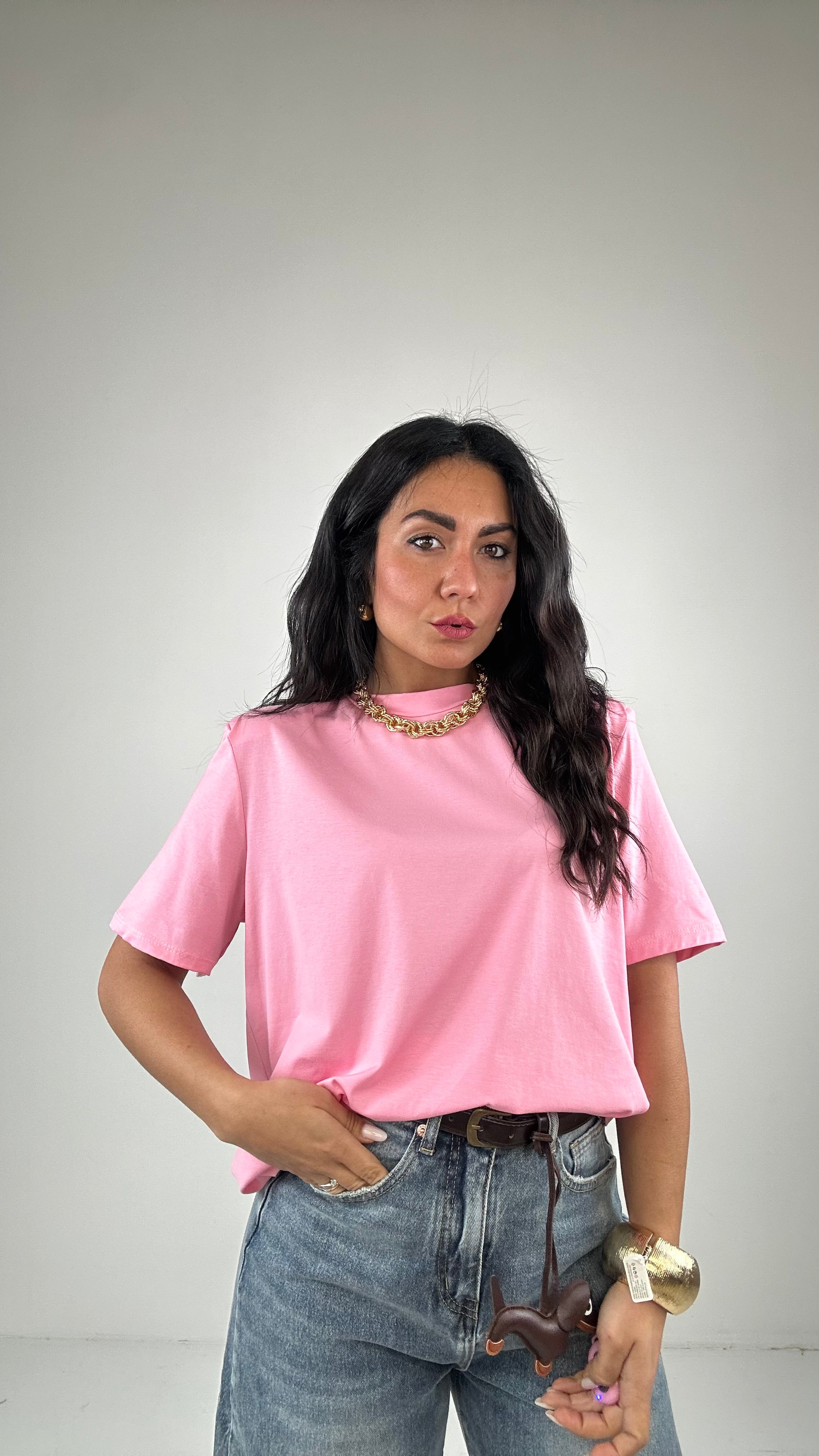 T-shirt SPALLINA BASICA - ROSA BARBIE