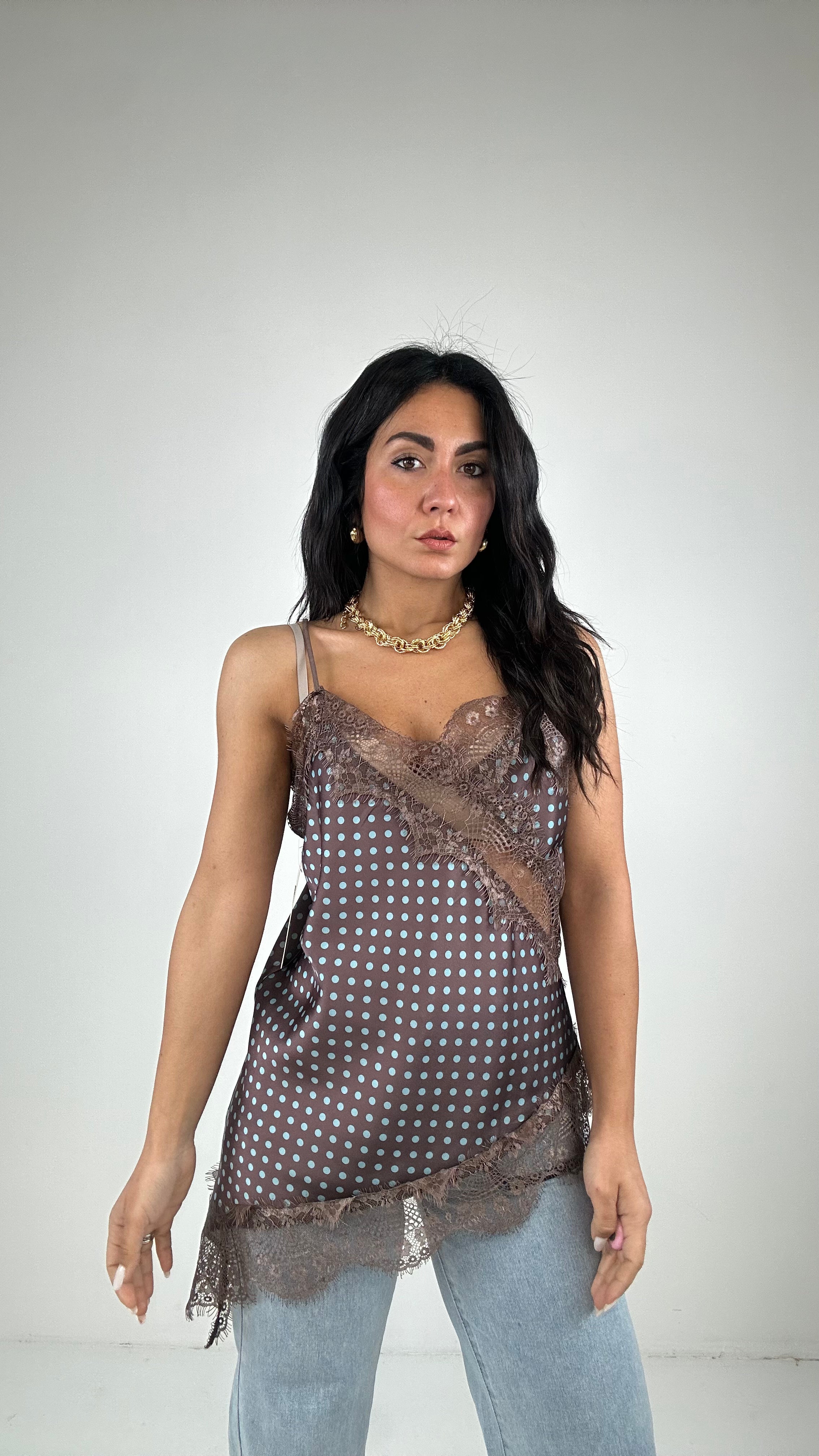 Canotta SATIN POIS - MARRONE